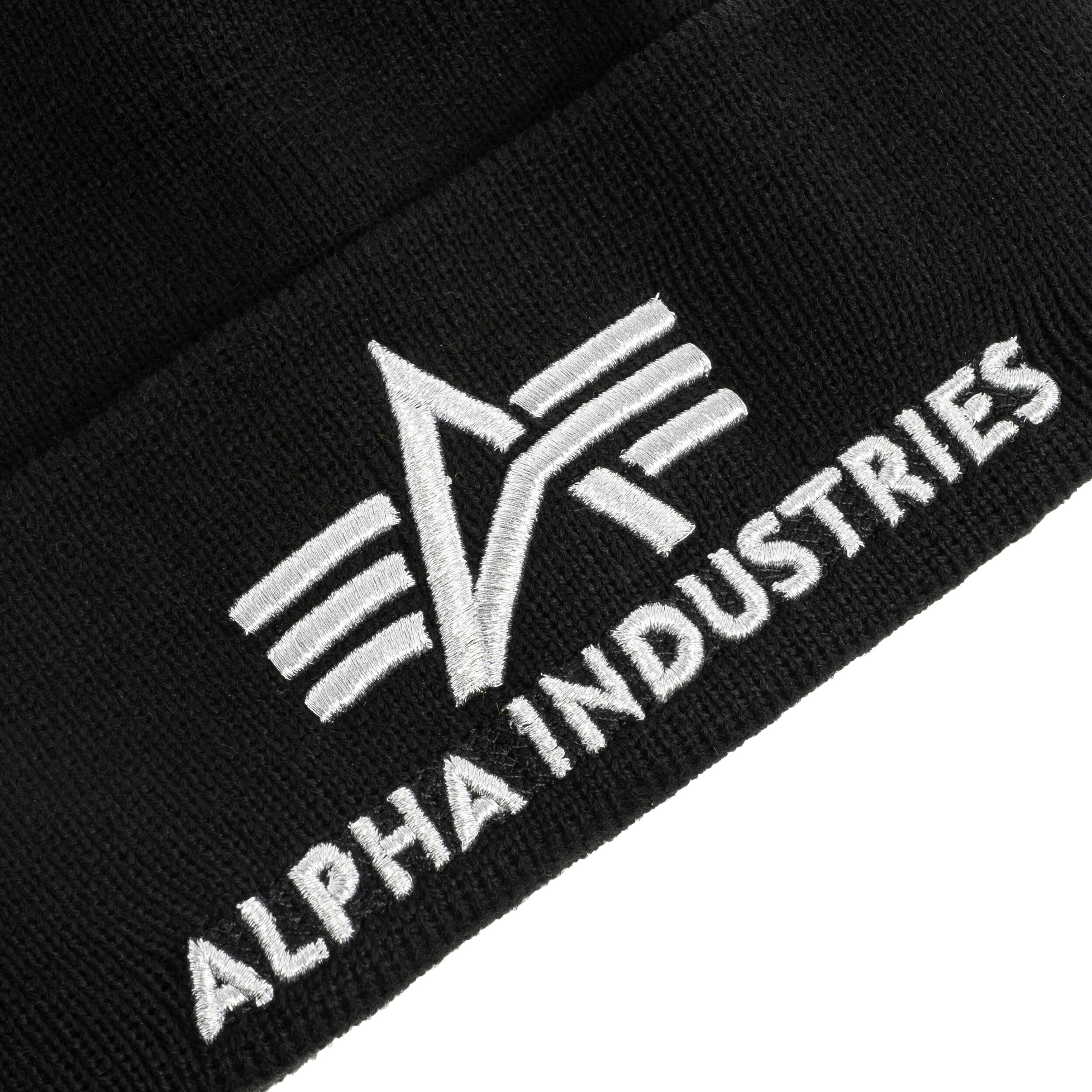 Alpha Industries 3D Beanie Hat - Black/Silver