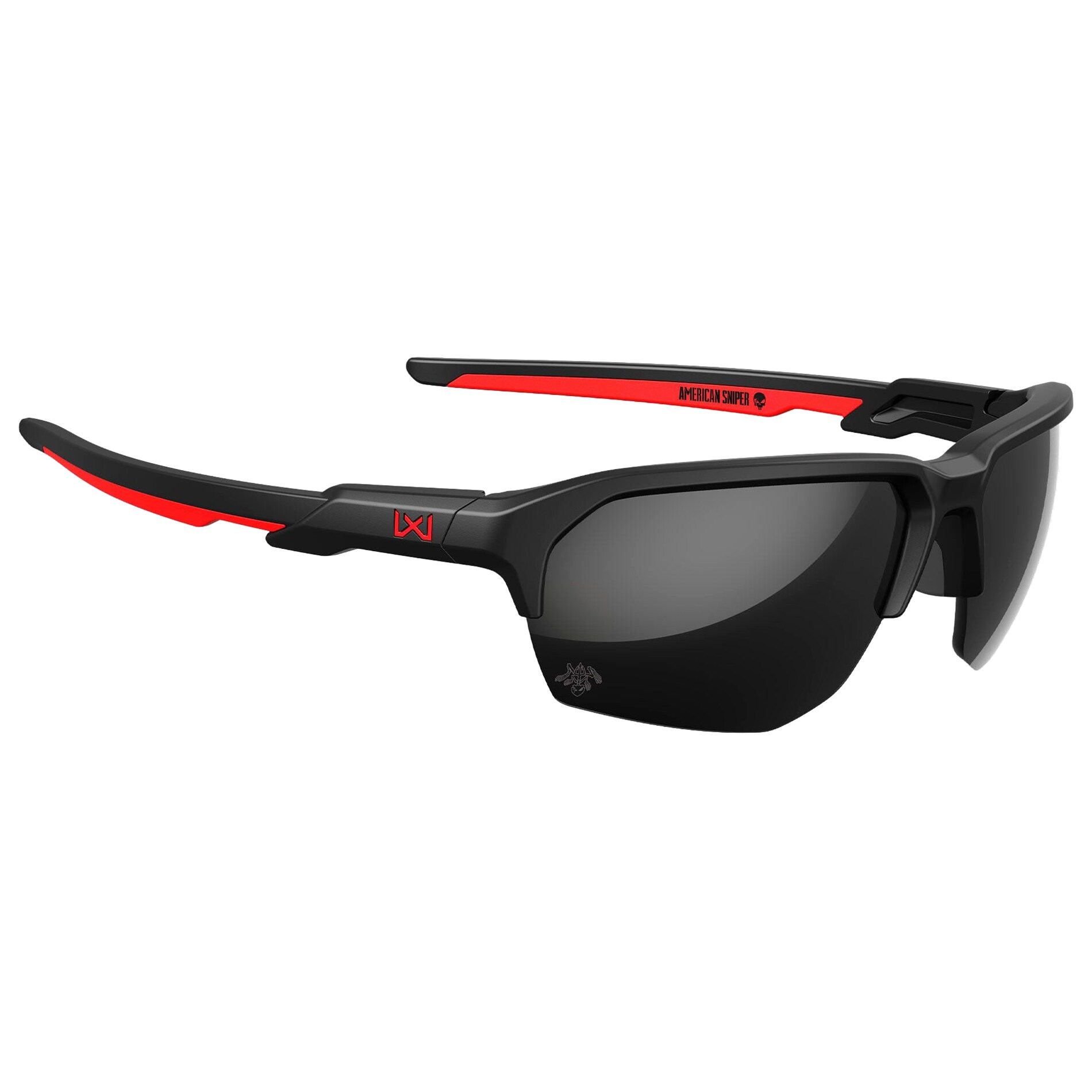 Wiley X WX JAKL American Sniper Signature Series Glasses - Captivate Black Mirror/Matte Black/Red