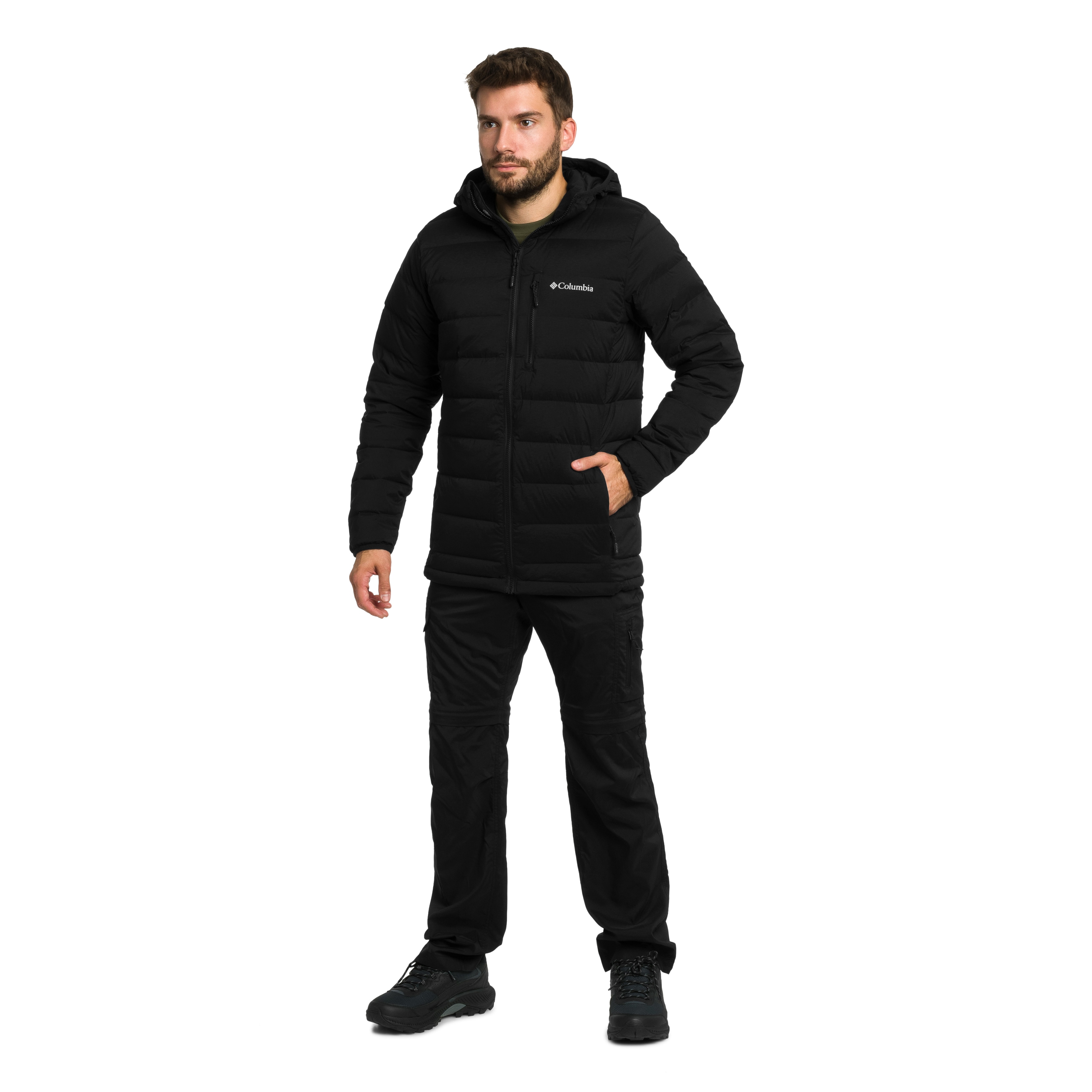 Columbia Drift Peak Stretch Down Hooded Jacket - Black