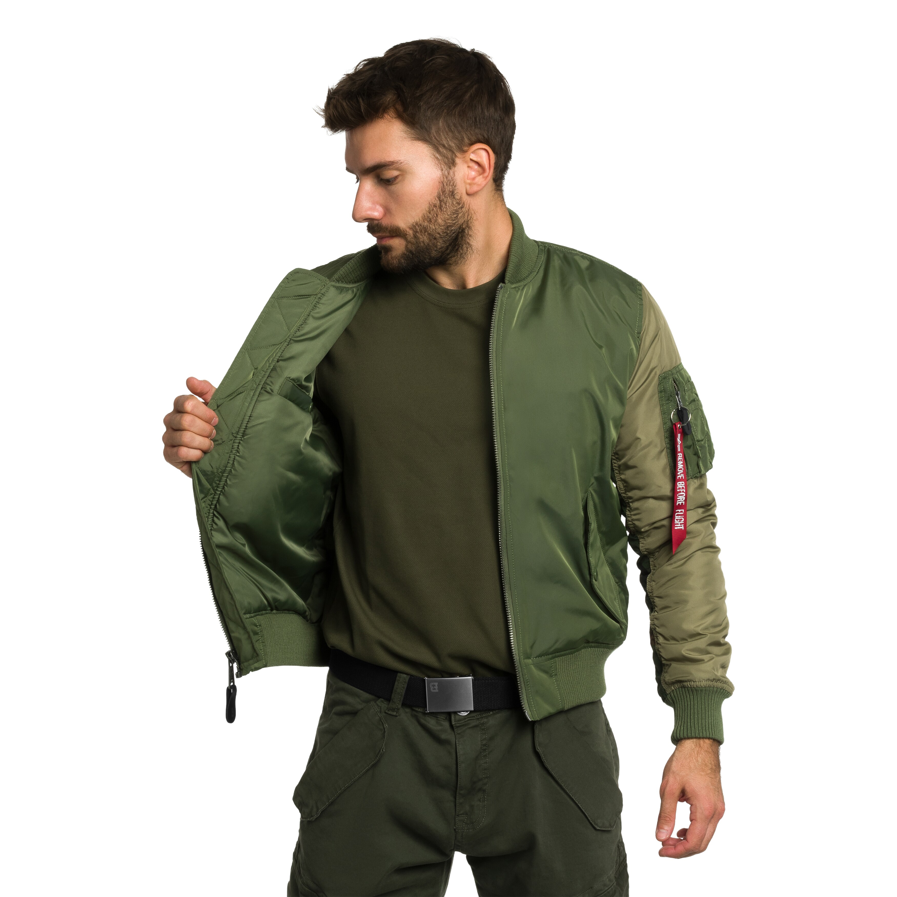 Alpha Industries MA-1 Camo Back Embroidery Bomber Jacket - Sage Green