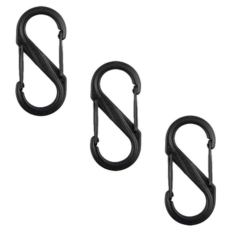 Nite Ize S-Biner 4 Plastic Black Gate SBP4-03-01BG Carabiner - 3 pcs.
