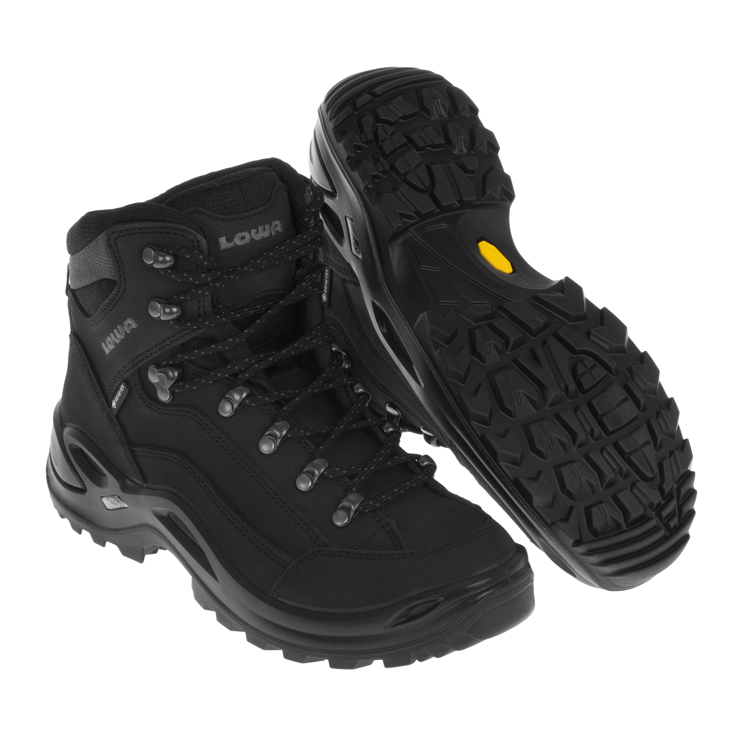 Lowa Renegade GTX MID Women's Boots - Deep Black + Lowa Care Set for footwear cleaning - set