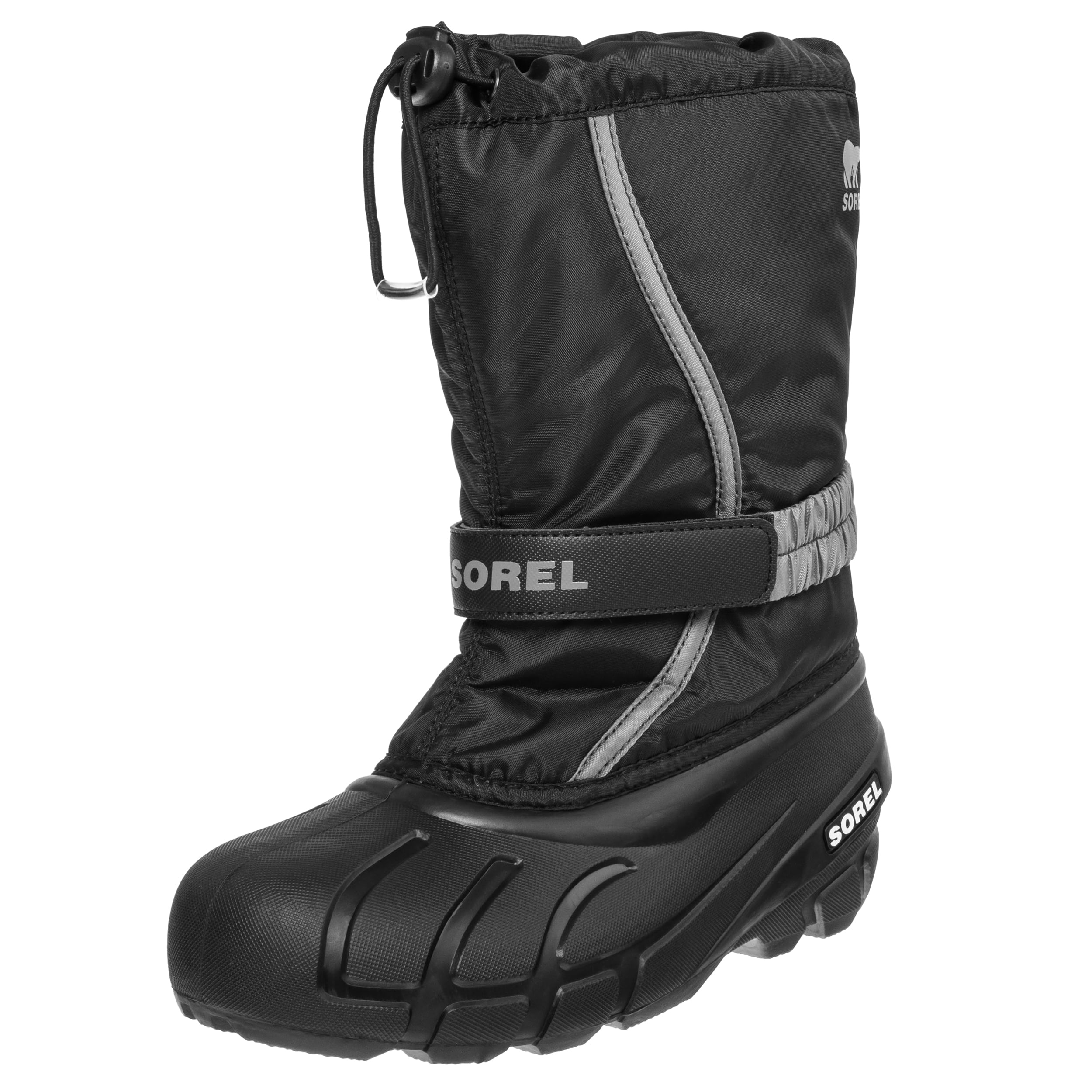 Sorel Flurry Print Youth Boot Children's Snow Boots - Black/City Grey