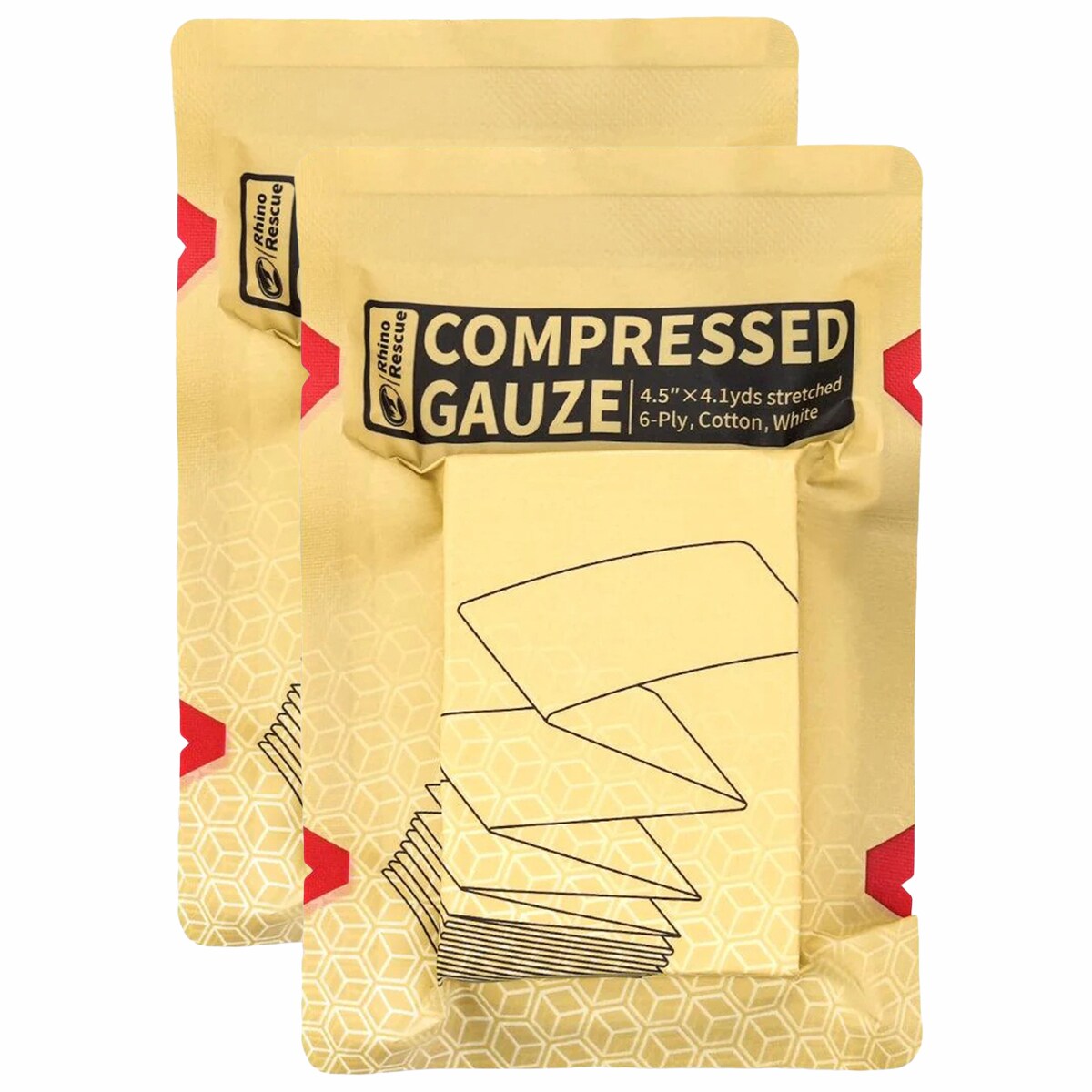 Rhino Rescue Compressed Gauze 11.4 x 375 cm White - 2 pcs.