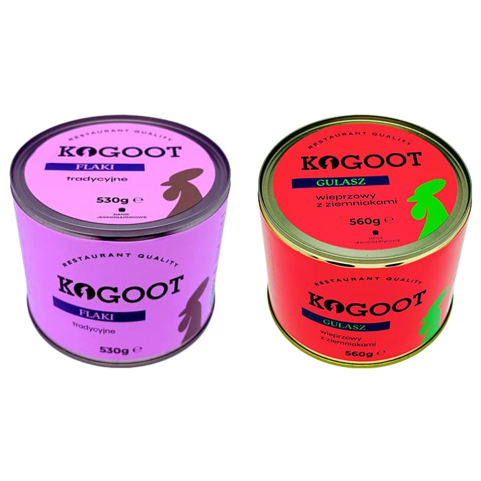 Kogoot Canned Food - Traditional Tripe 530 g, Pork Goulash 560 g