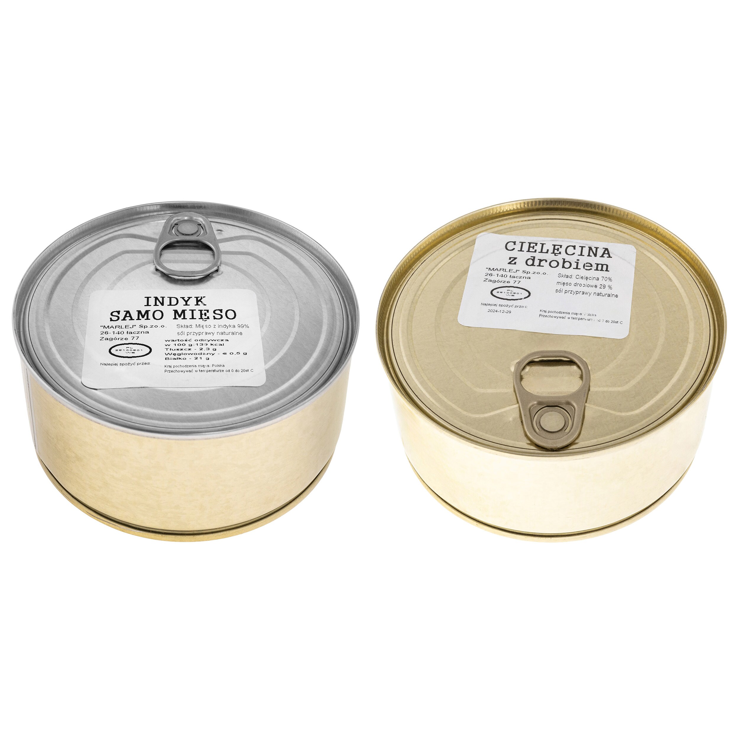 Marlej Canned Food - Turkey meat only 300 g, Veal with poultry 300 g