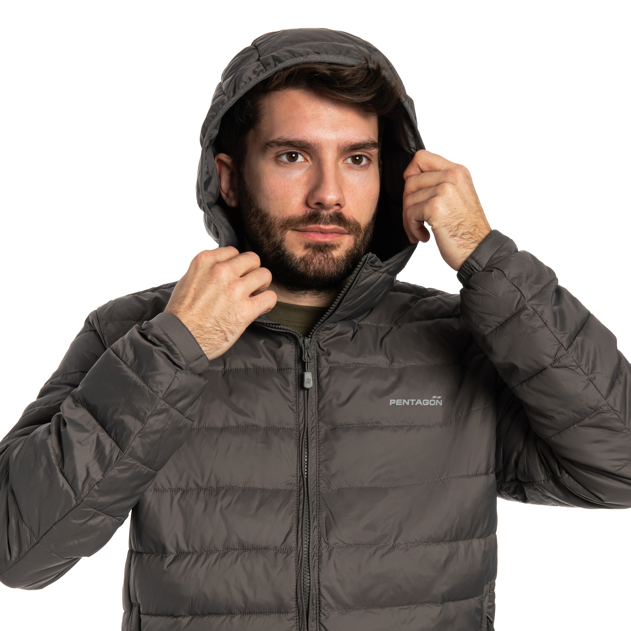 Pentagon Aurora 2.0 Puffer Hooded Jacket - Cinder Grey