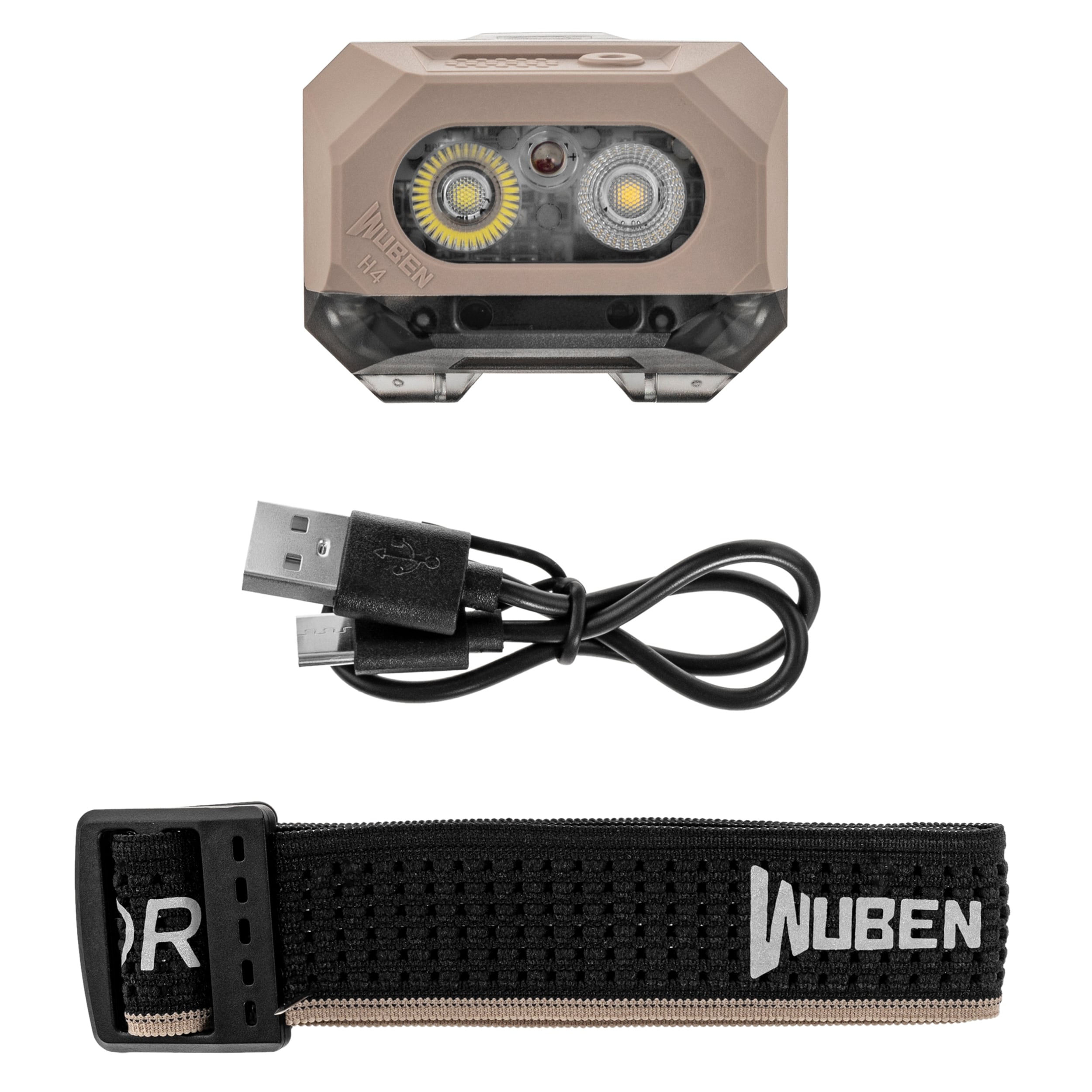 Wuben H4 Head Torch Sand - 800 lumens
