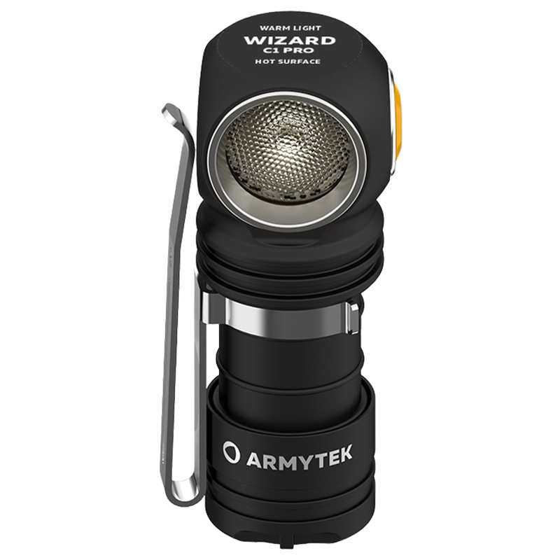 Armytek Wizard C1 Pro Magnet USB Yellow PCB Headlamp and Angled Flashlight - 930 lumens