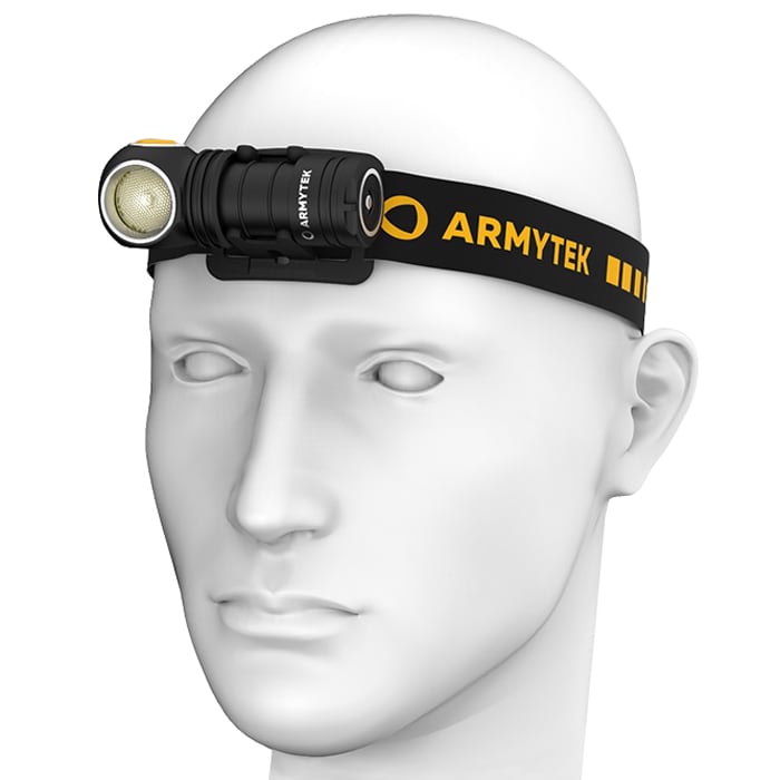 Armytek Wizard C1 Pro Magnet USB Yellow PCB Head Torch and Angled Torch - 930 lumens