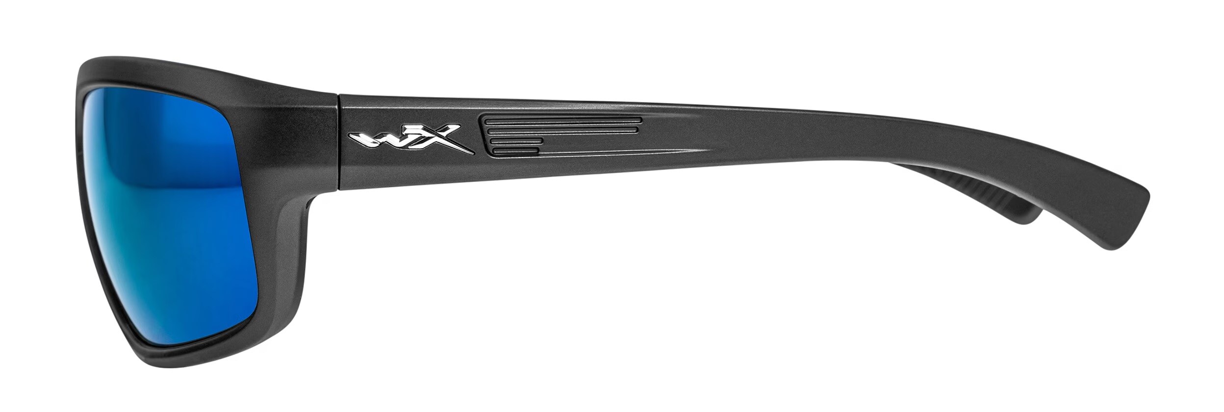 Wiley X Contend Tactical Glasses - Captivate Polarized Blue Mirror/Matte Graphite + Anti-Fog Cleaner Kit - set