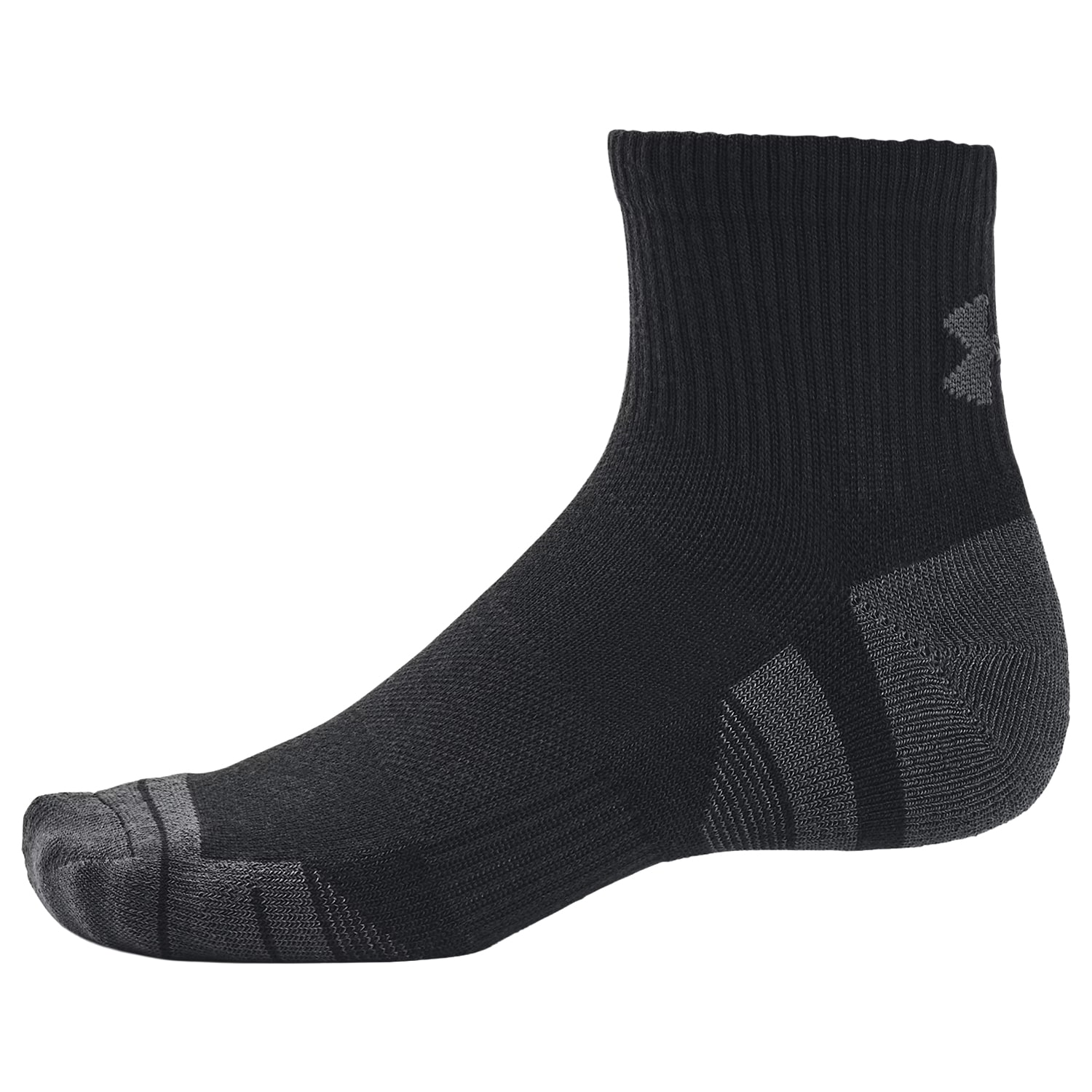 Under Armour Performance Tech Mid Cut Socks Black/Jet Grey - 3 pairs