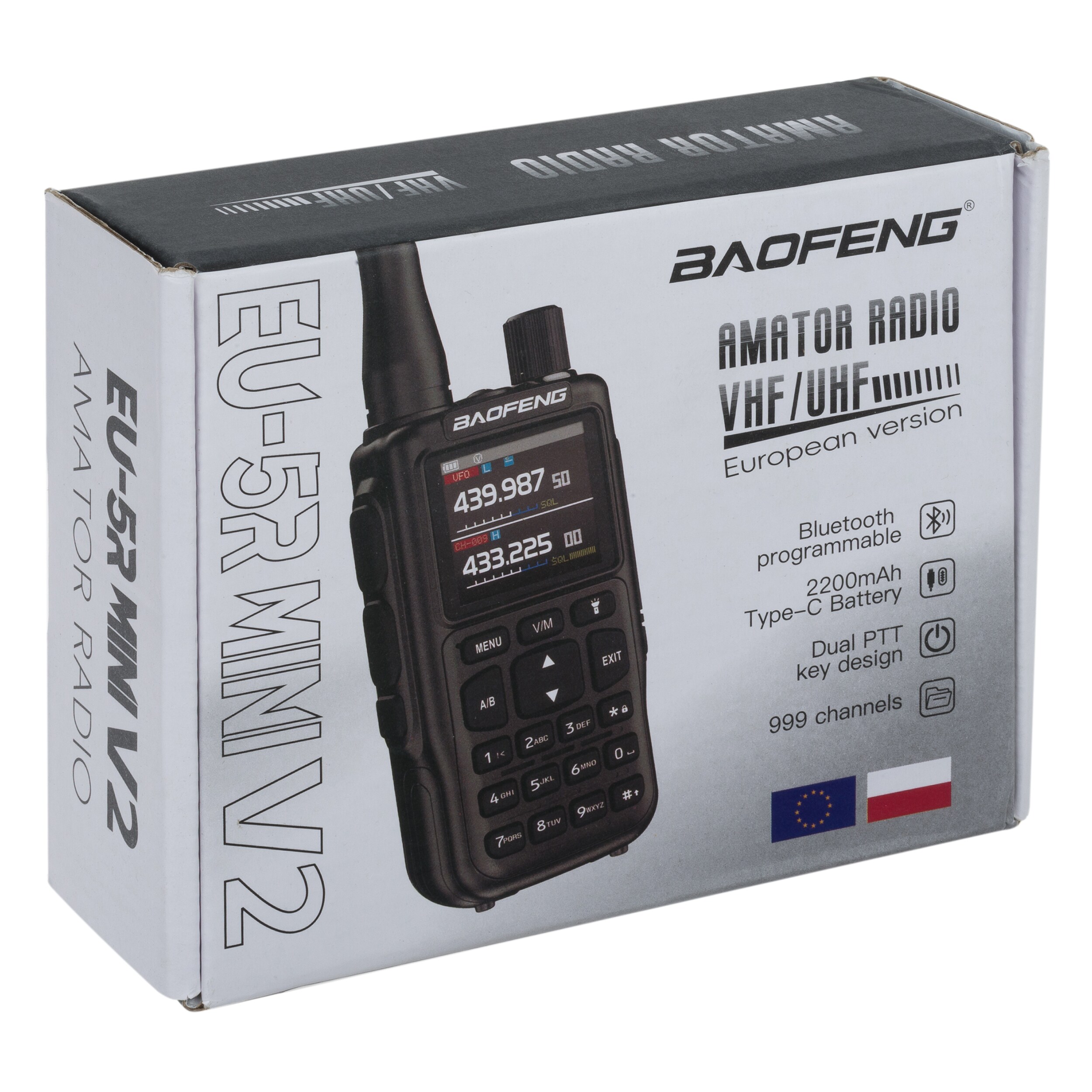 Baofeng EU-5R Mini 2200 mAh Radio - Black