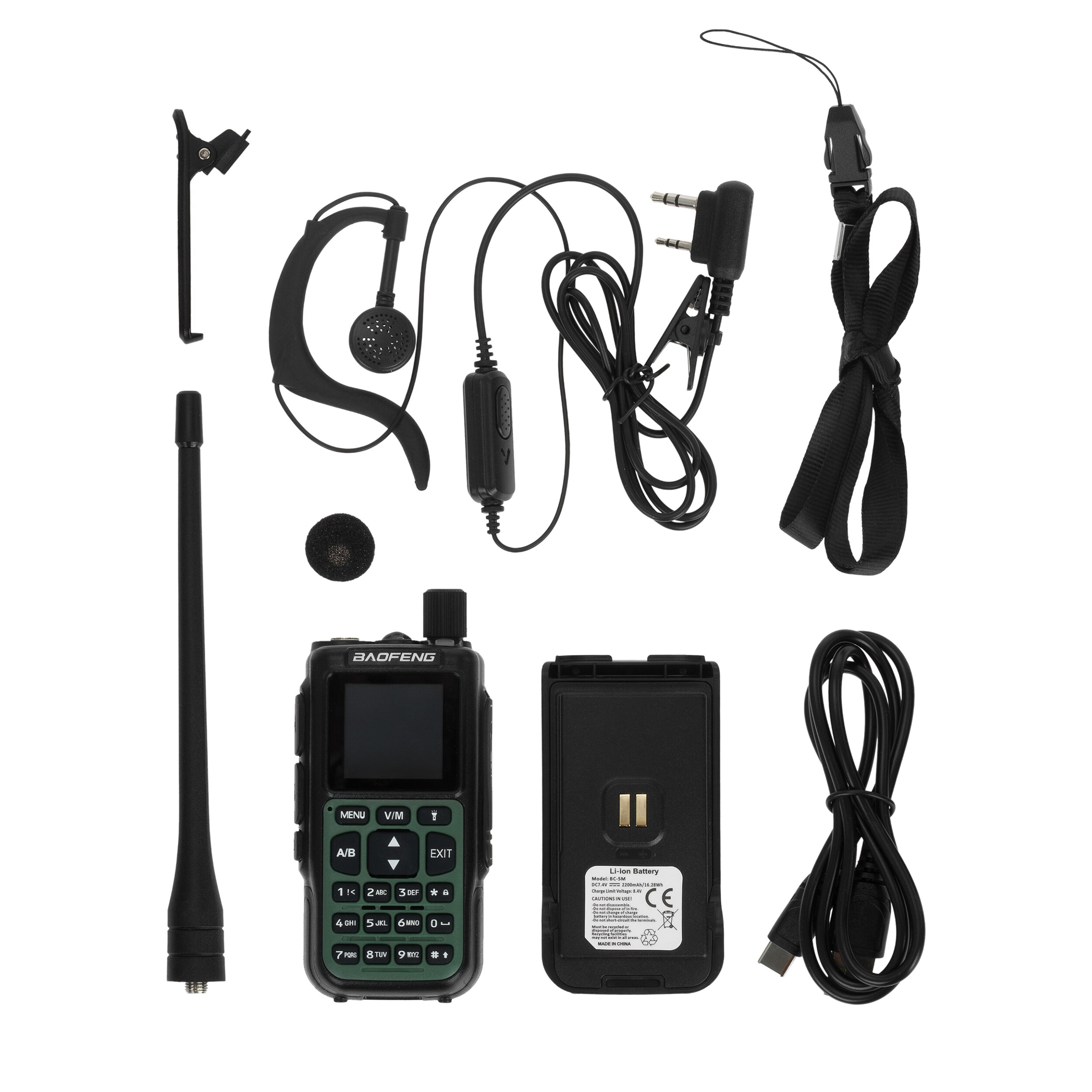 Baofeng EU-5R Mini 2200 mAh Radio - Green