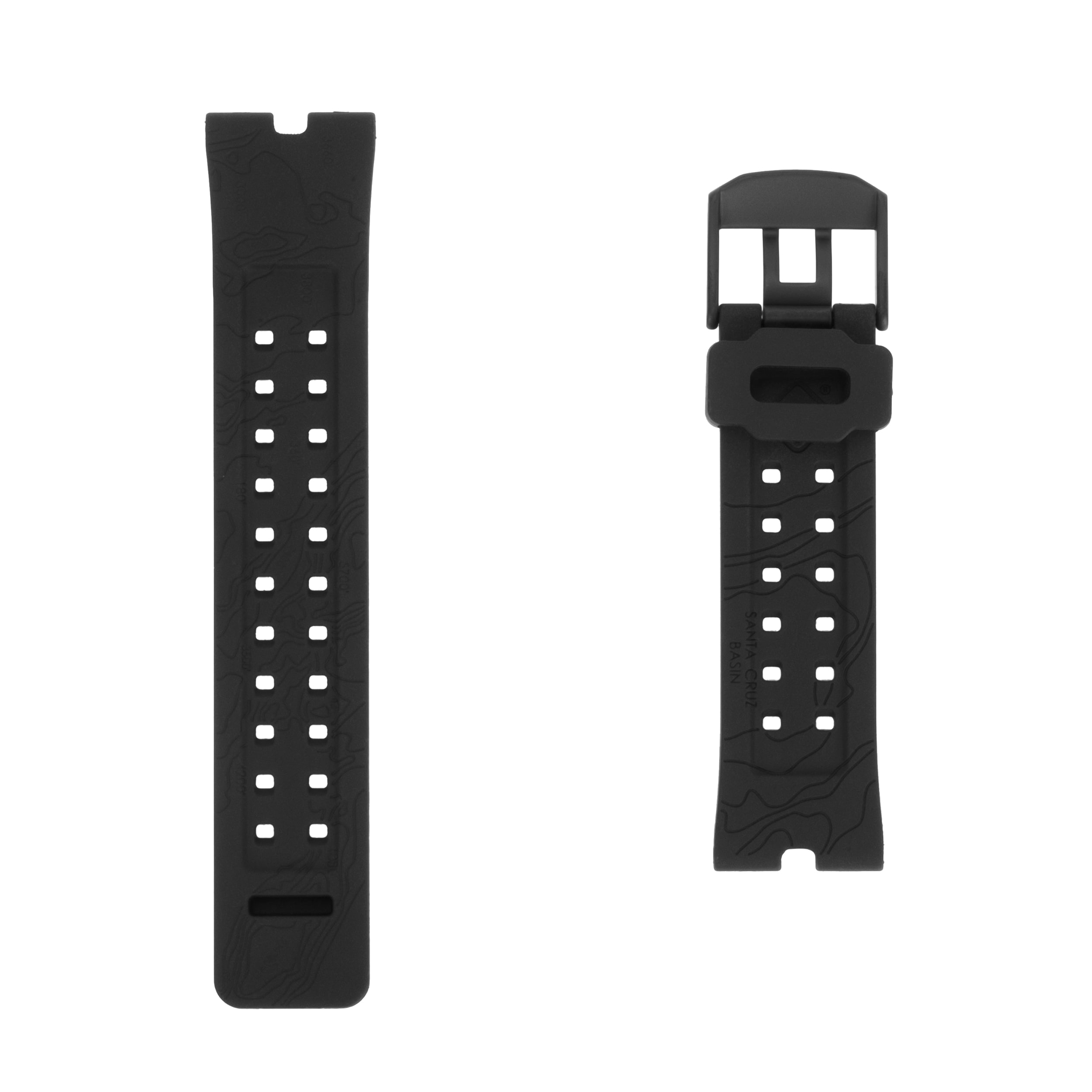 Hazard 4 Nautical TPR Watch Strap - Black/PVD Buckle