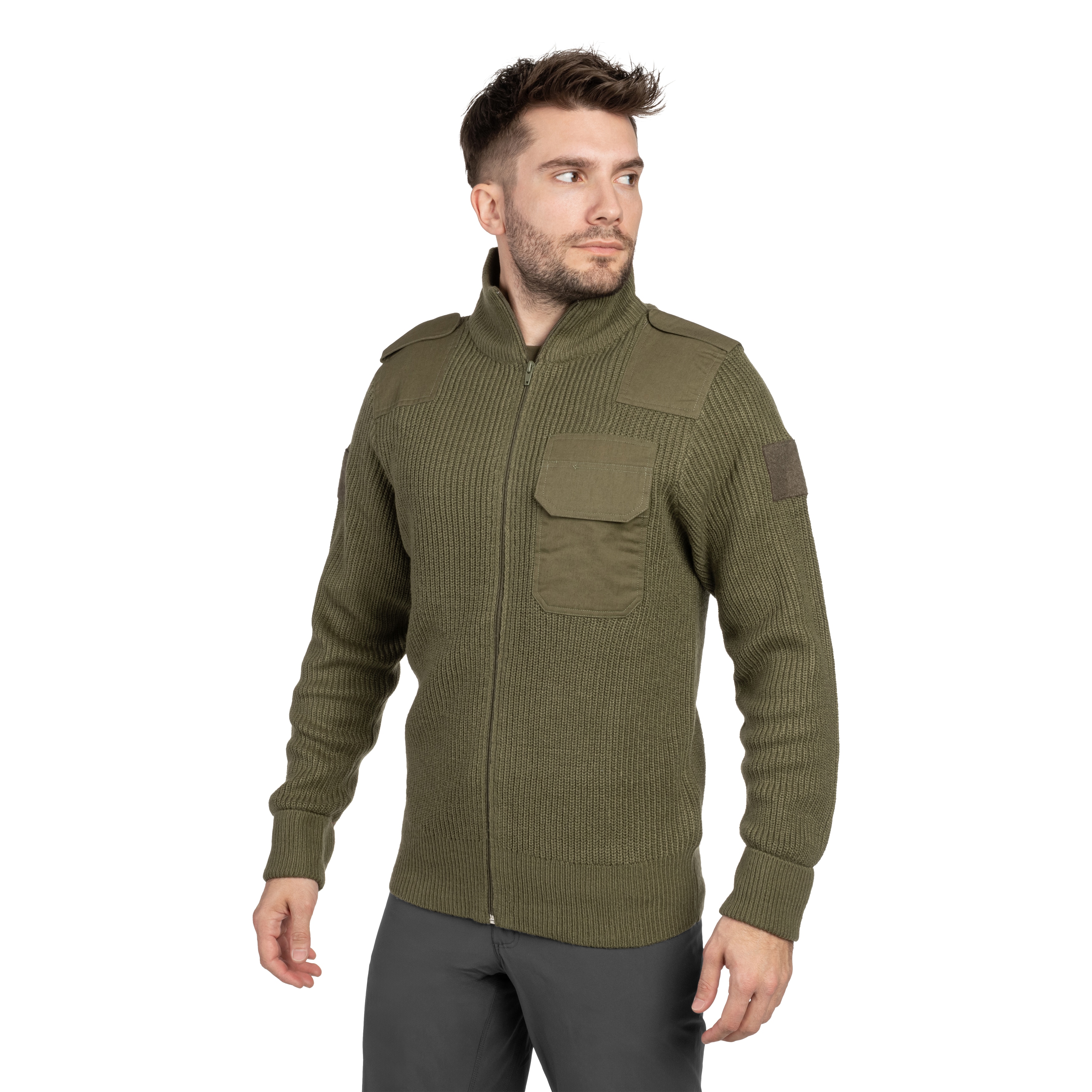 Brandit BW Cardigan Sweater - Olive
