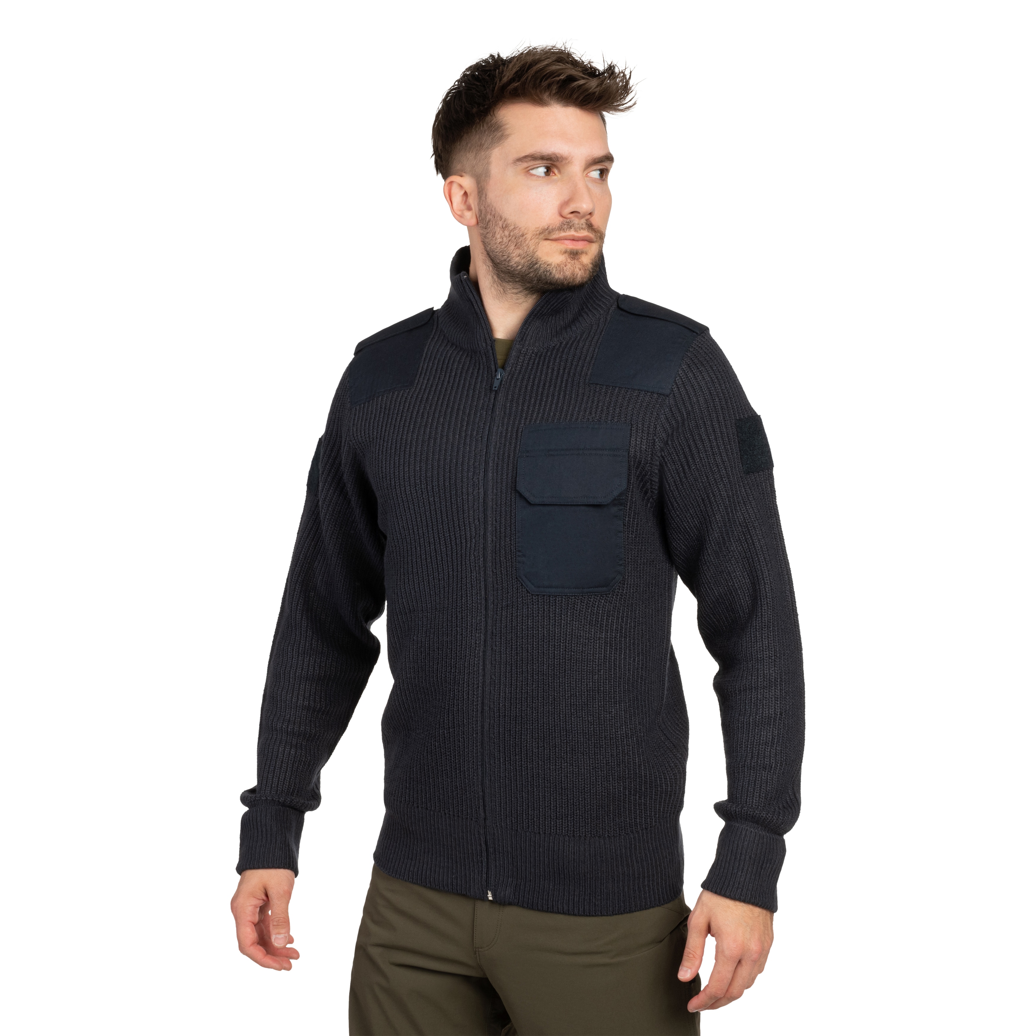 Brandit BW Cardigan Sweater - Navy