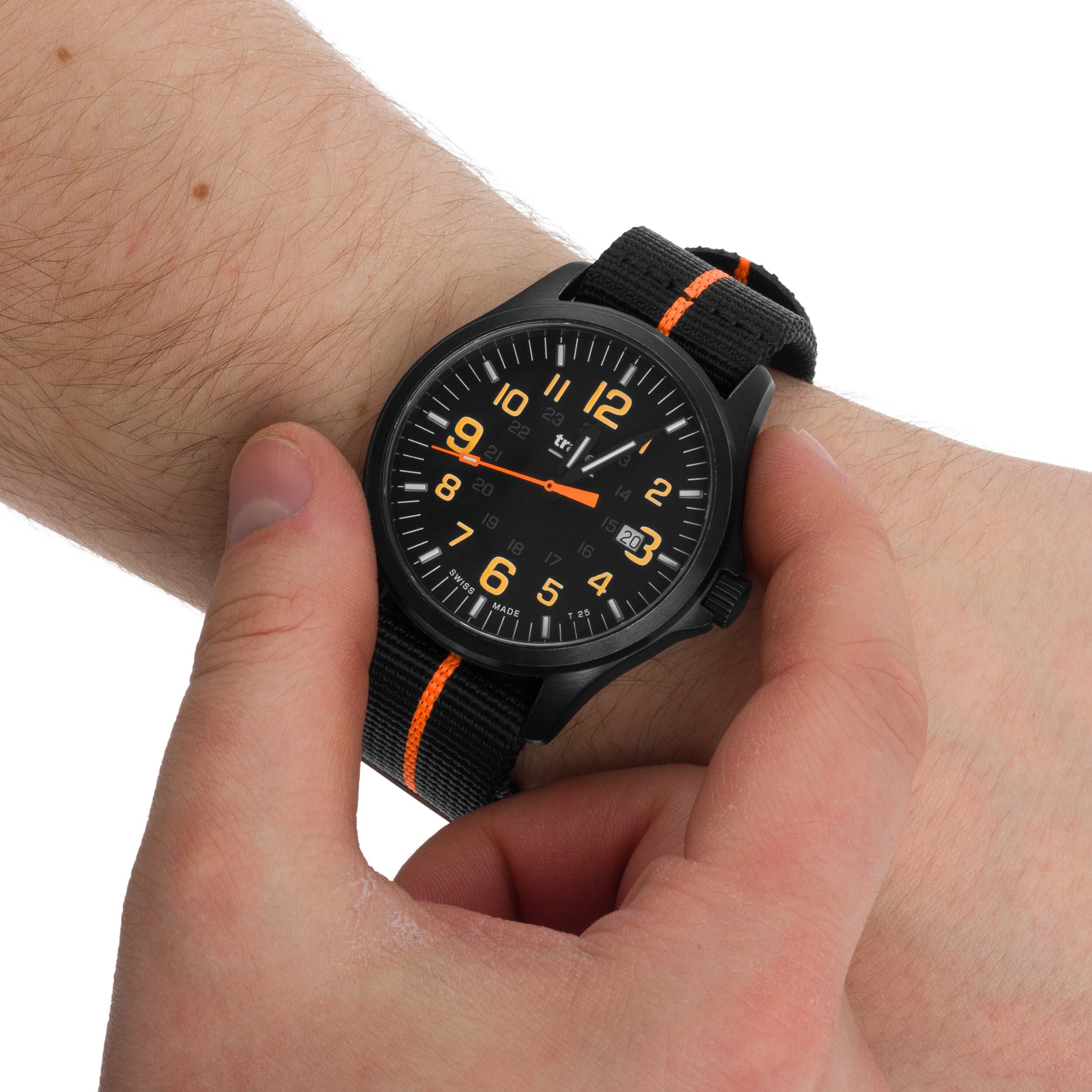 Traser P67 Officer Pro GunMetal TS Watch - Black/Orange