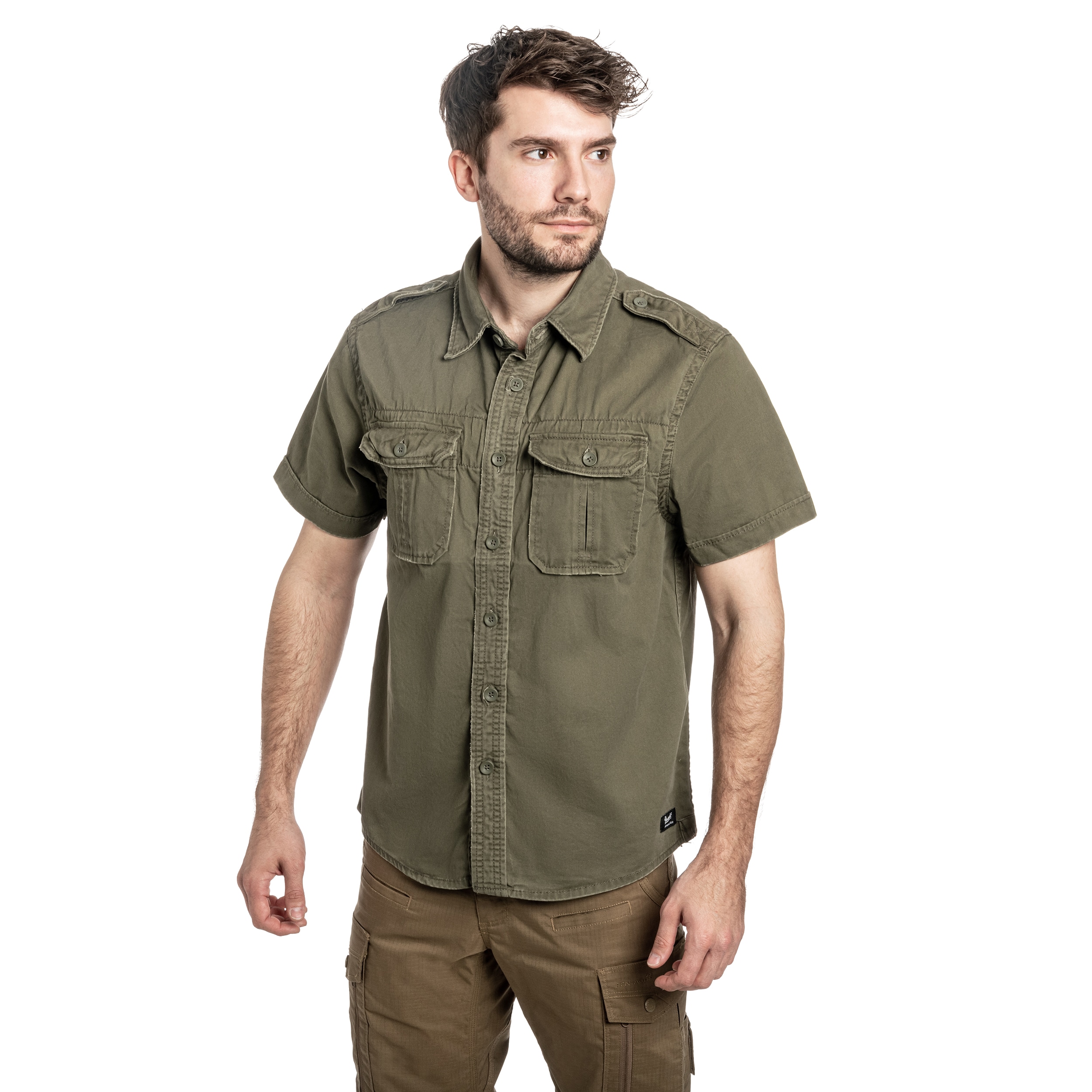 Brandit Vintage Short Sleeve Shirt - Olive