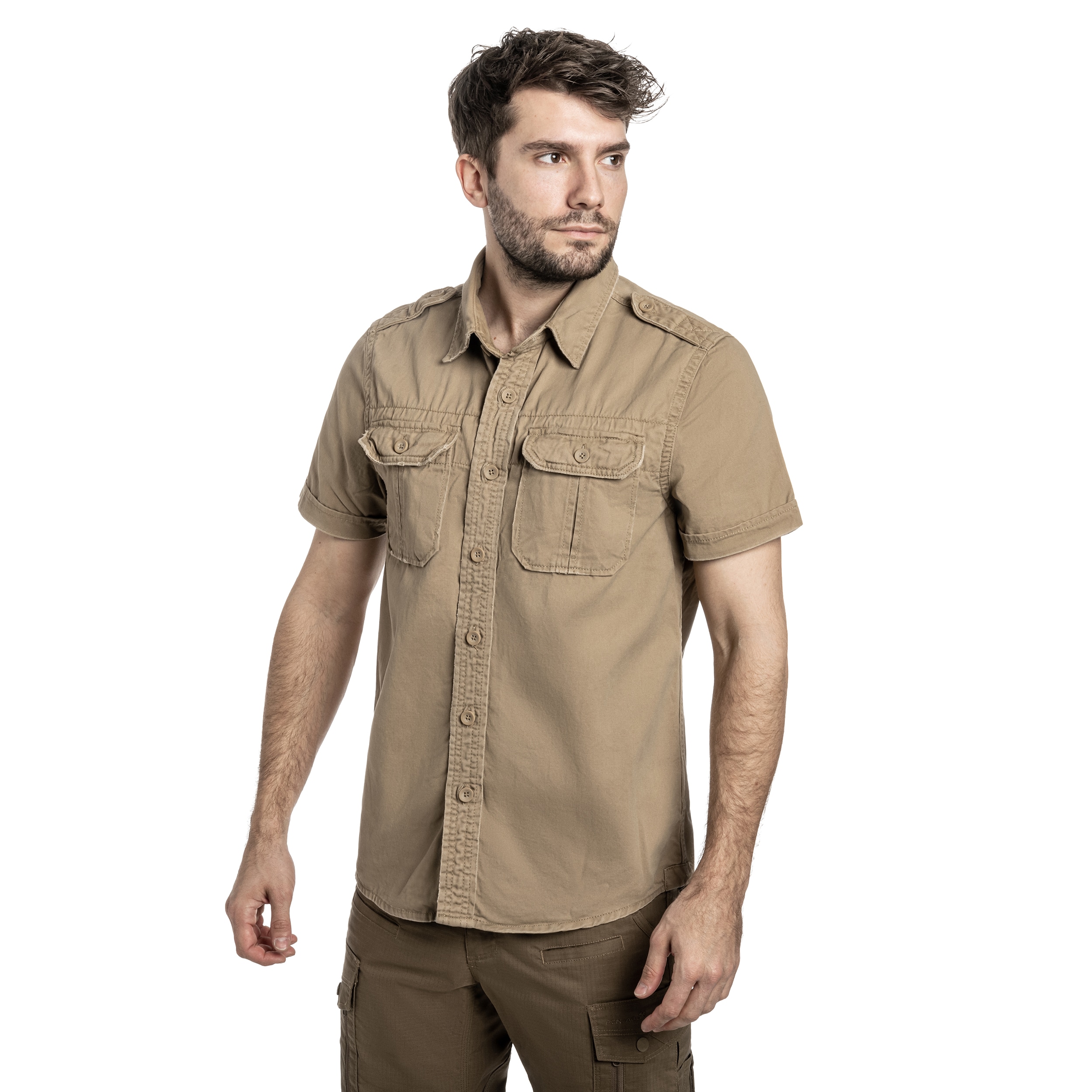 Brandit Vintage Short Sleeve Shirt - Camel