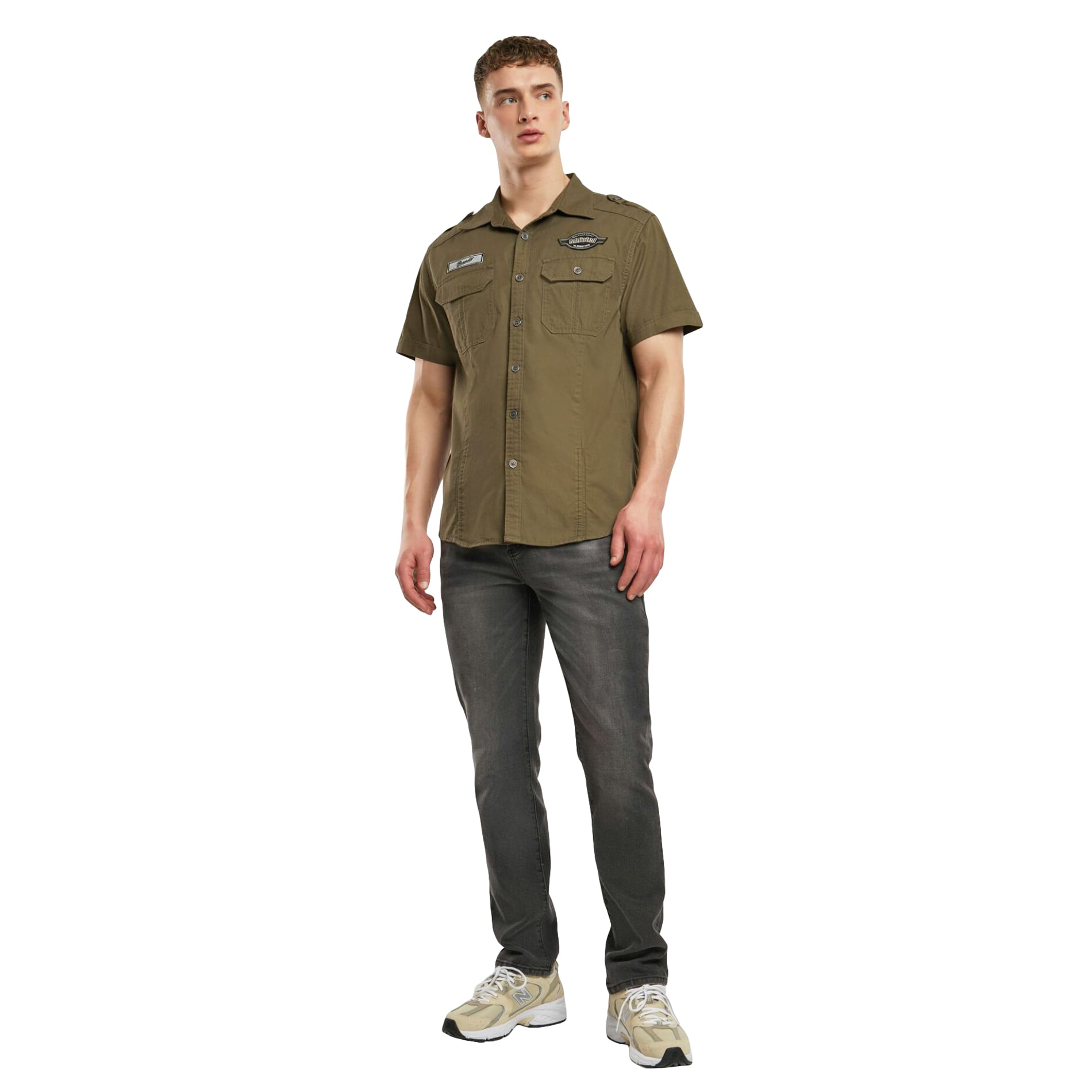 Brandit Luis Vintage Short Sleeve Shirt - Olive