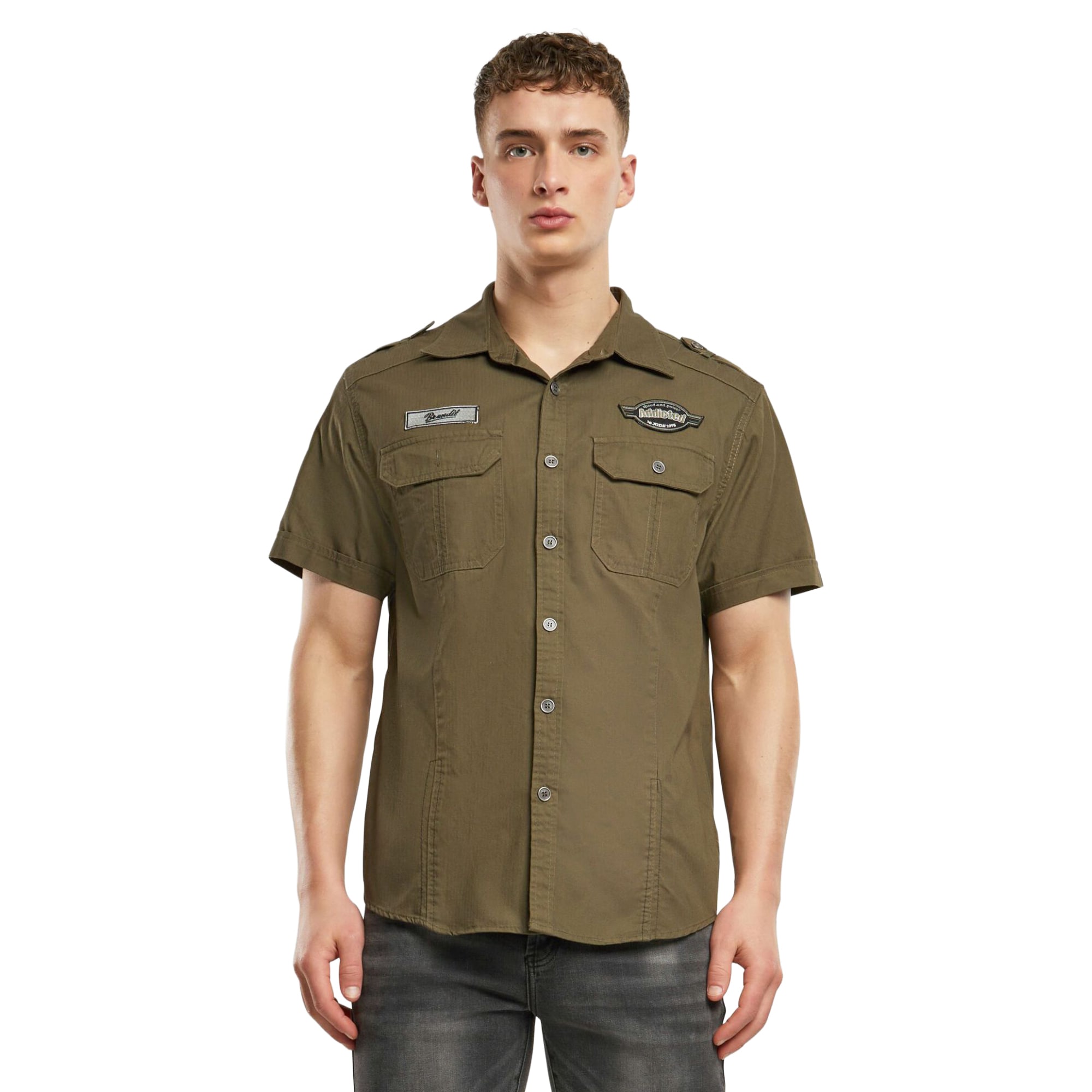 Brandit Luis Vintage Short Sleeve Shirt - Olive