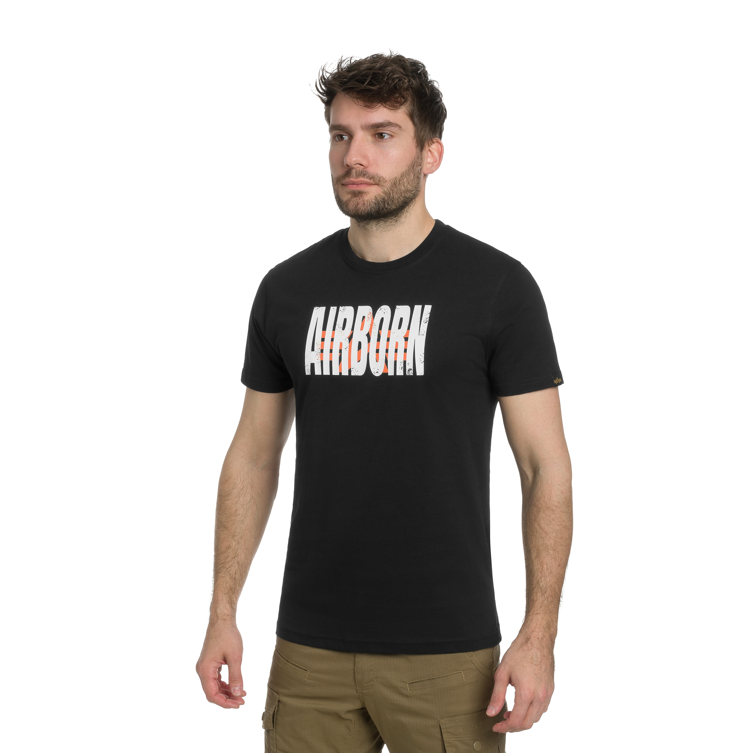 Alpha Industries Logo Airborn T-Shirt - Black