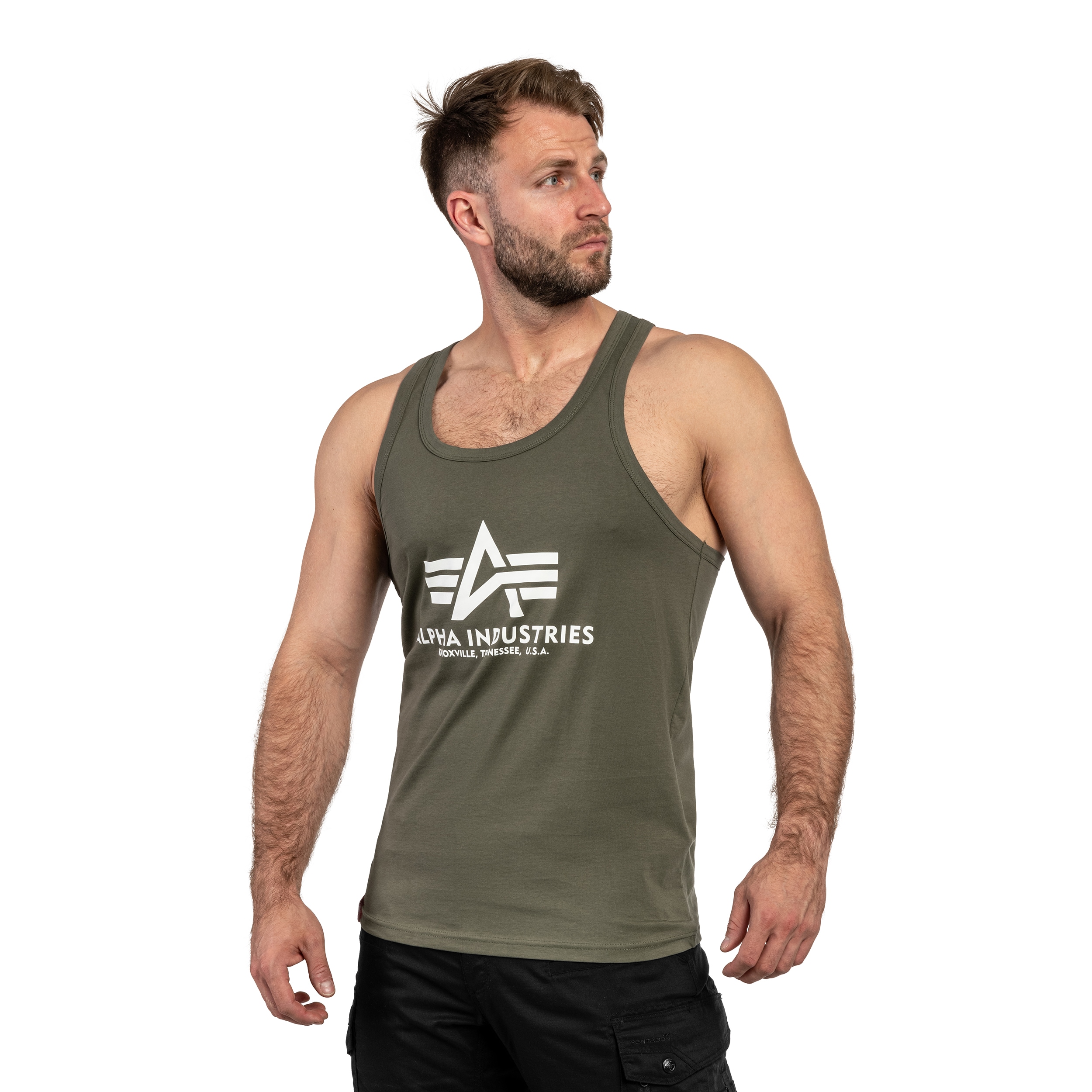 Alpha Industries Basic BB Big Logo Tank Top - Dark Olive