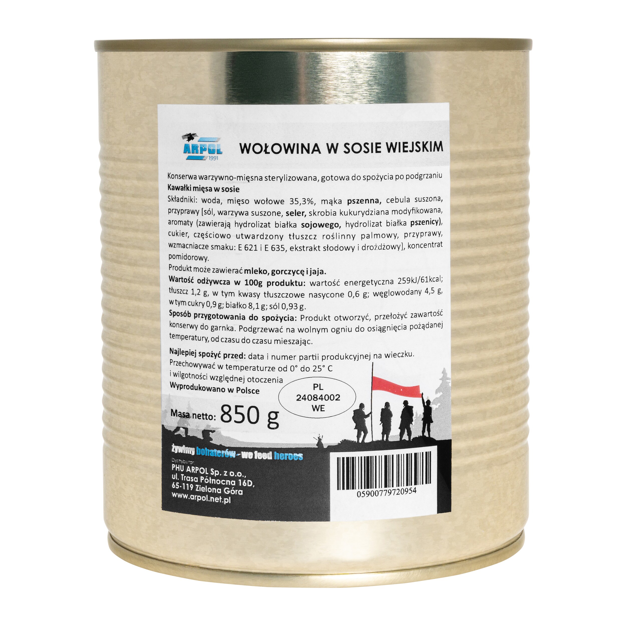 Arpol Canned Food - Beef in country-style sauce 850 g - 3 pcs.