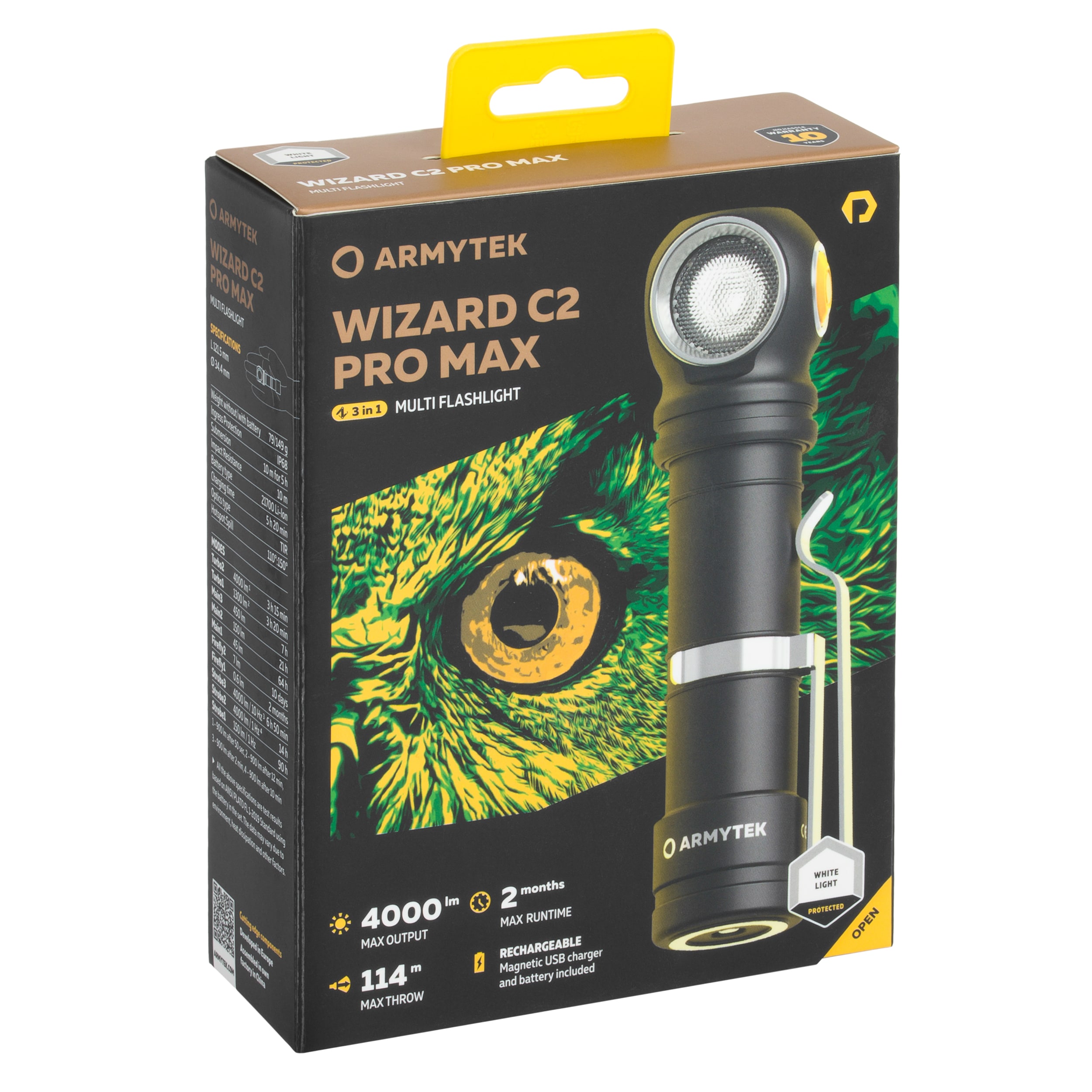 Armytek Wizard C2 Pro MAX CW PCB Head and Angle Flashlight - 4000 lumens