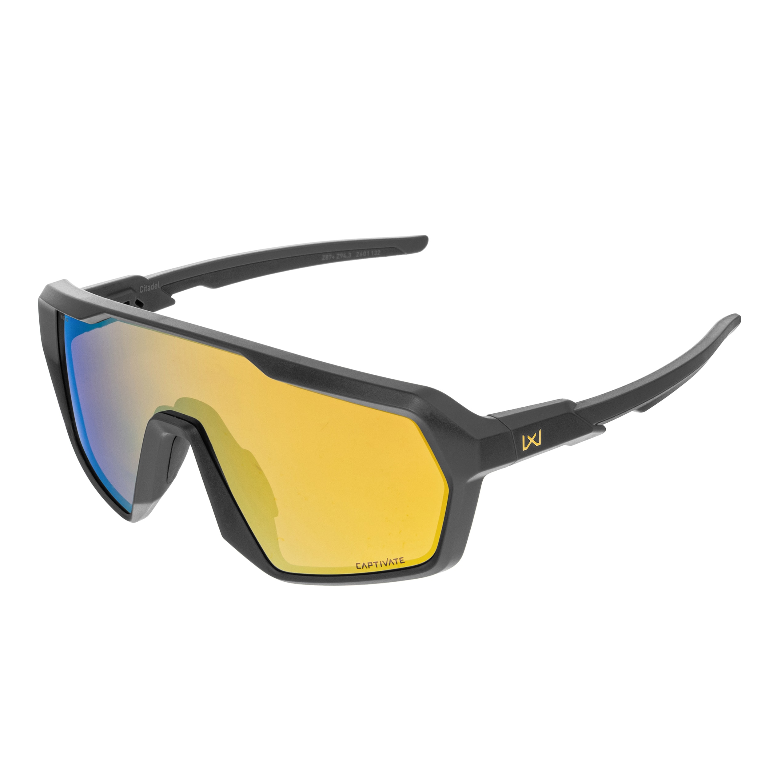 Wiley X Citadel Tactical Glasses - Captivate Gold Mirror Lens/Matte Graphite Grey