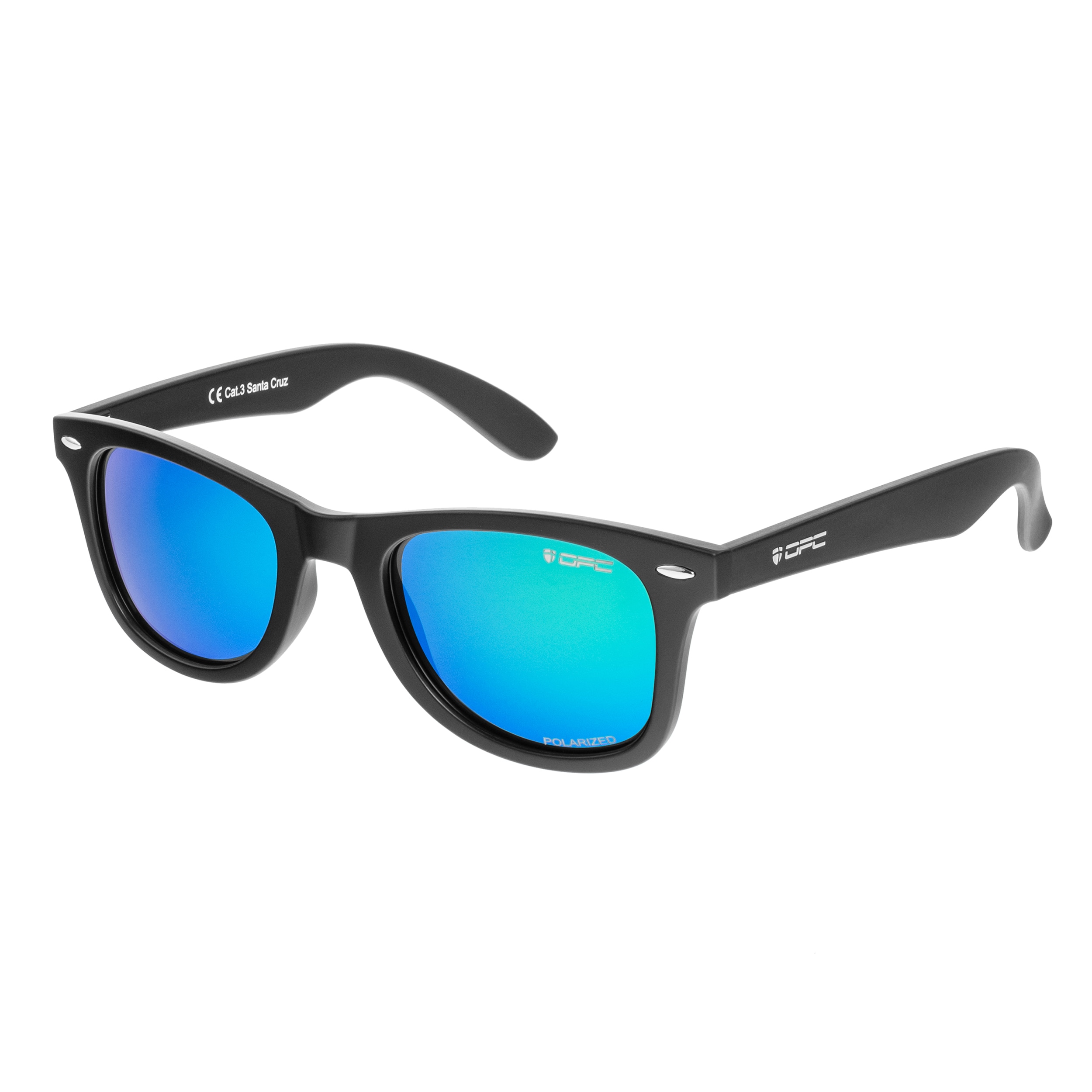 OPC Lifestyle Santa Cruz Sunglasses Matt Black/Green Revo polarised