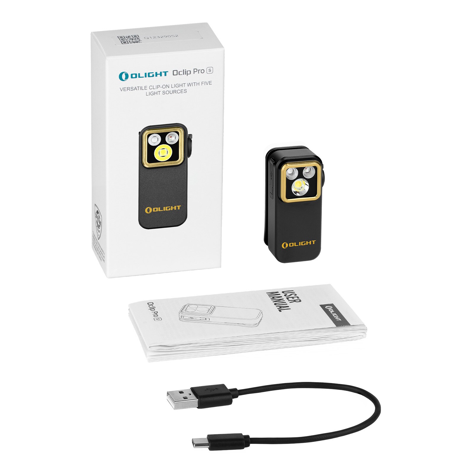 Olight Oclip Pro S Rechargeable Torch Black - 600 lumens