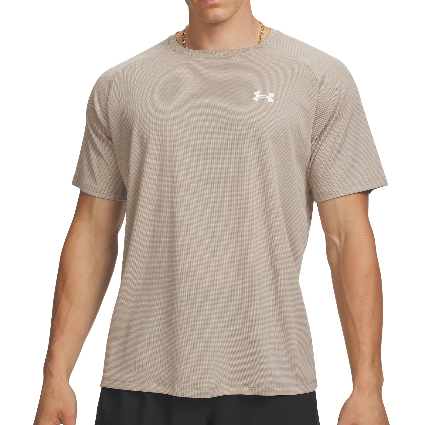 Under Armour UA Tech Textured T-shirt - Timberwolf Taupe/White
