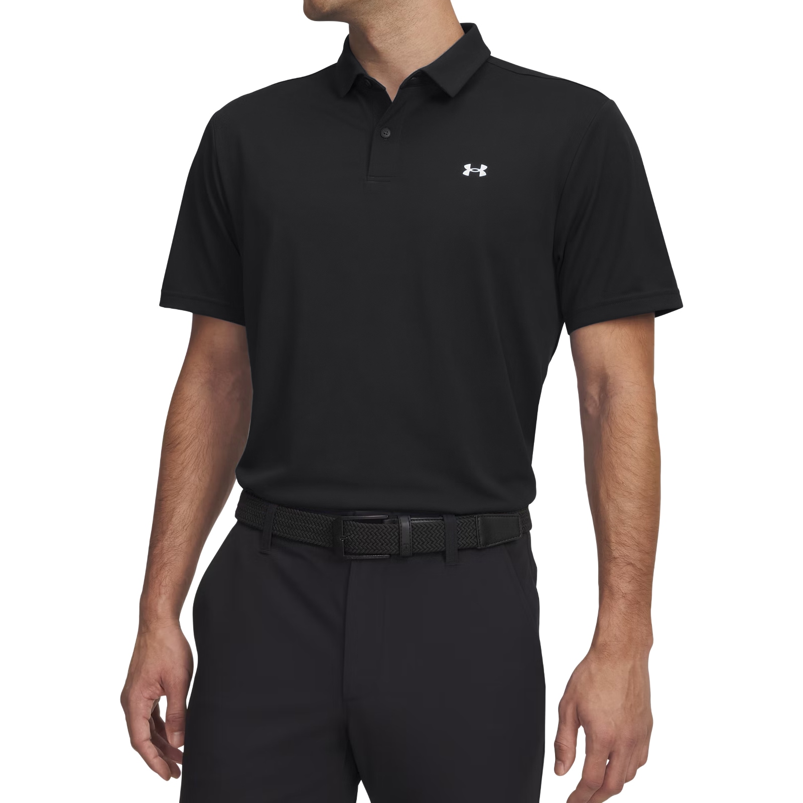 Under Armour Tee To Green Pique Thermal Polo Shirt - Black/White
