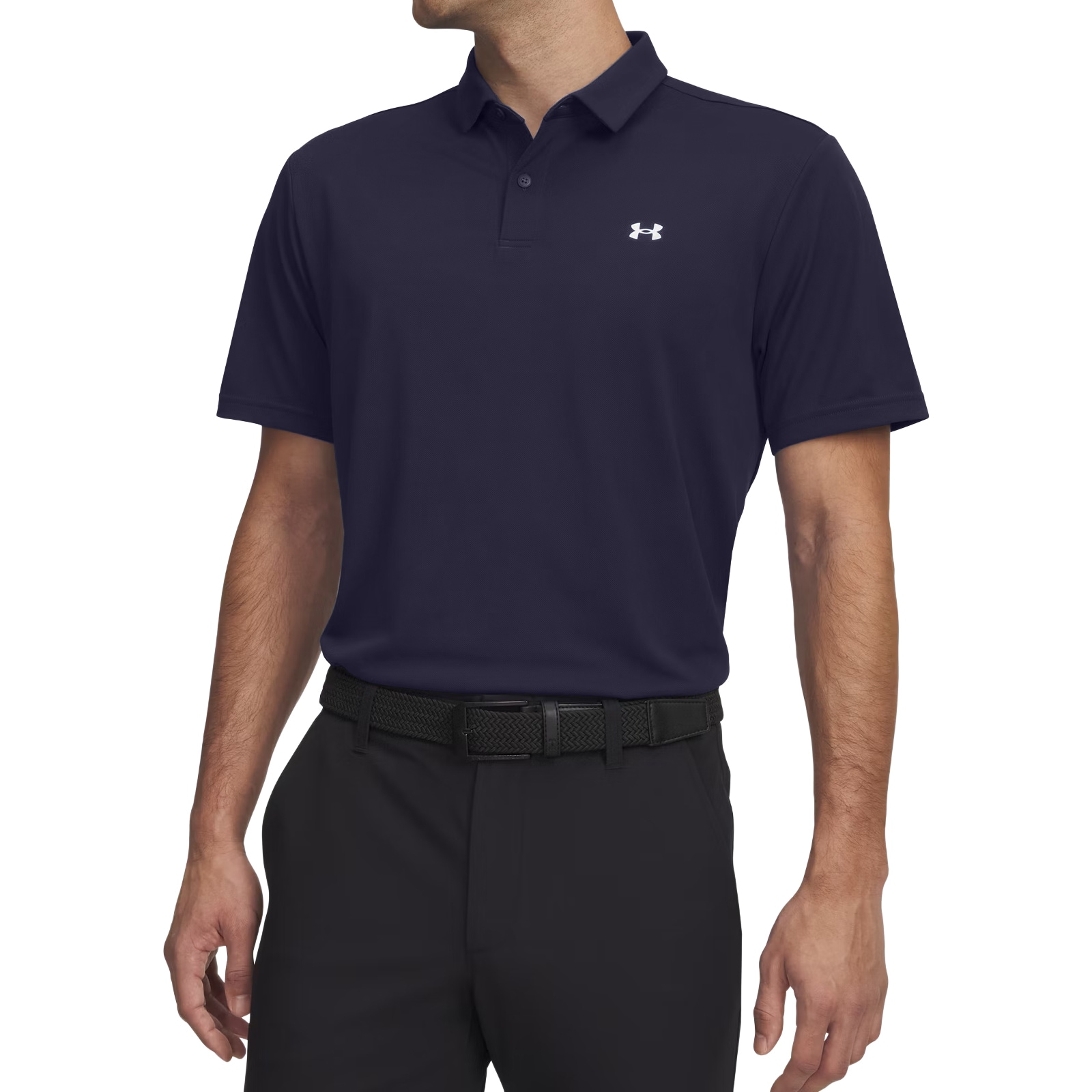 Under Armour Tee To Green Pique Thermal Polo Shirt - Navy Blue/White