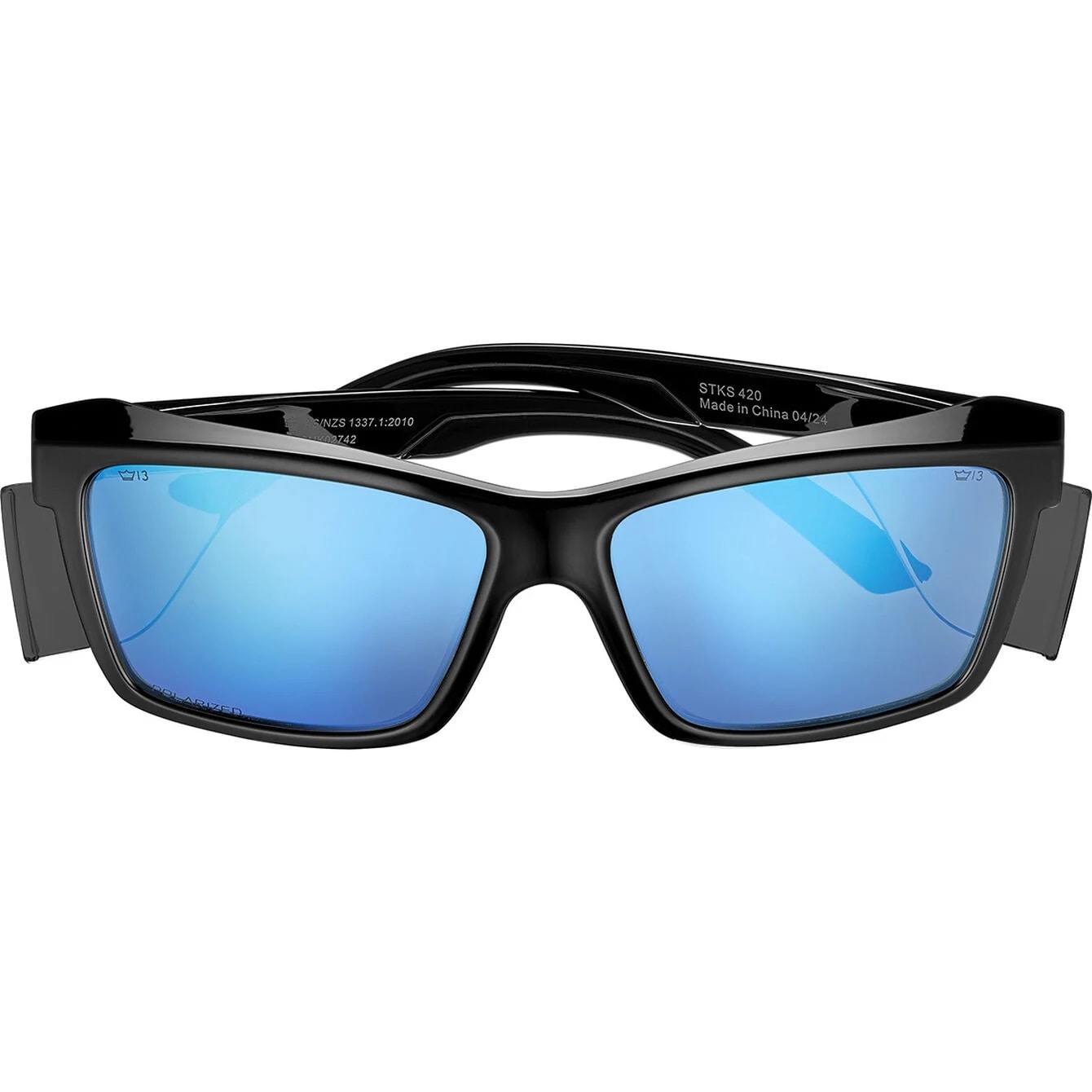 Bolle STKS 420 Glasses - Transculent Black/Cobalt Flash Polarized