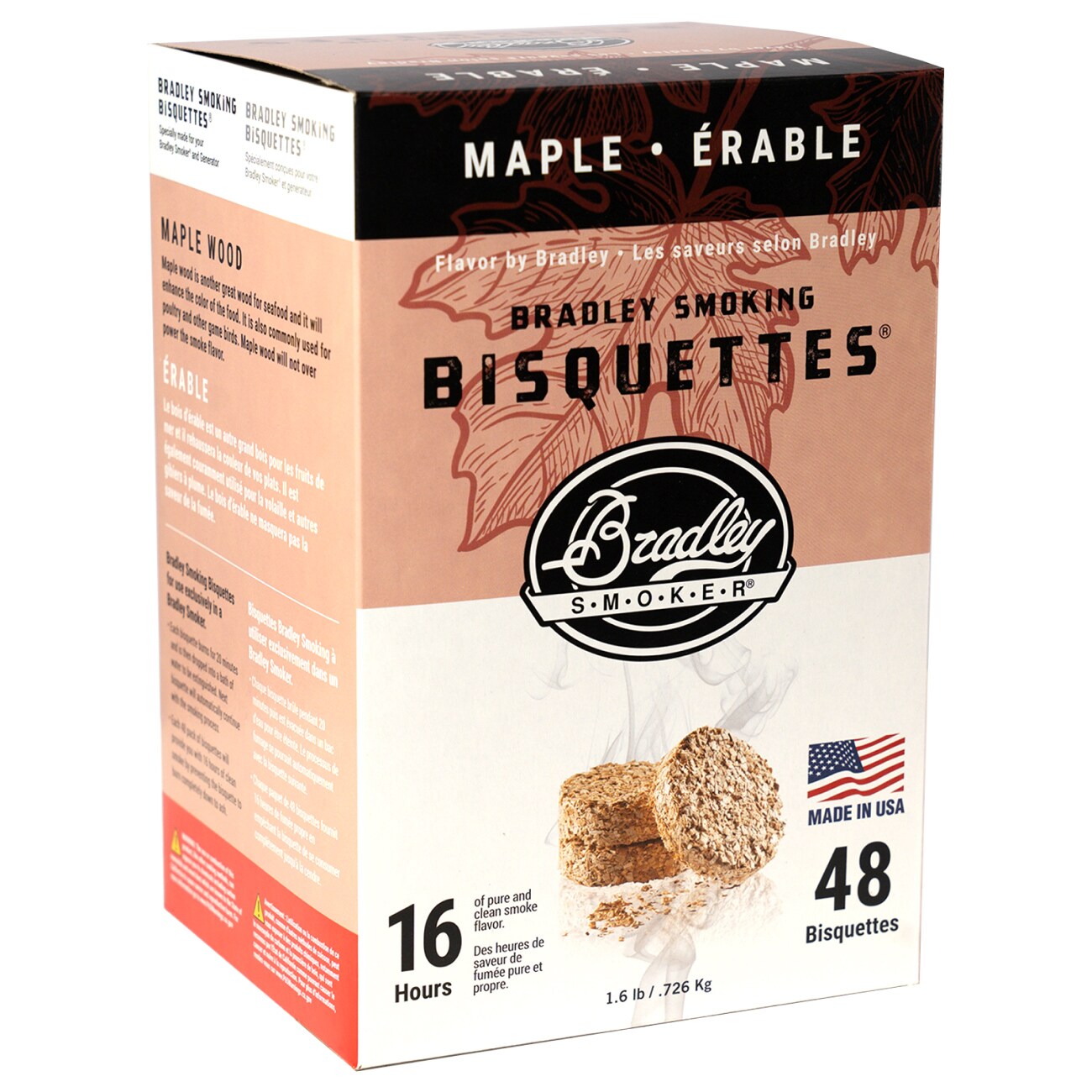 Bradley Smoker Bisquettes Smoking Chips 48 pcs. - Maple
