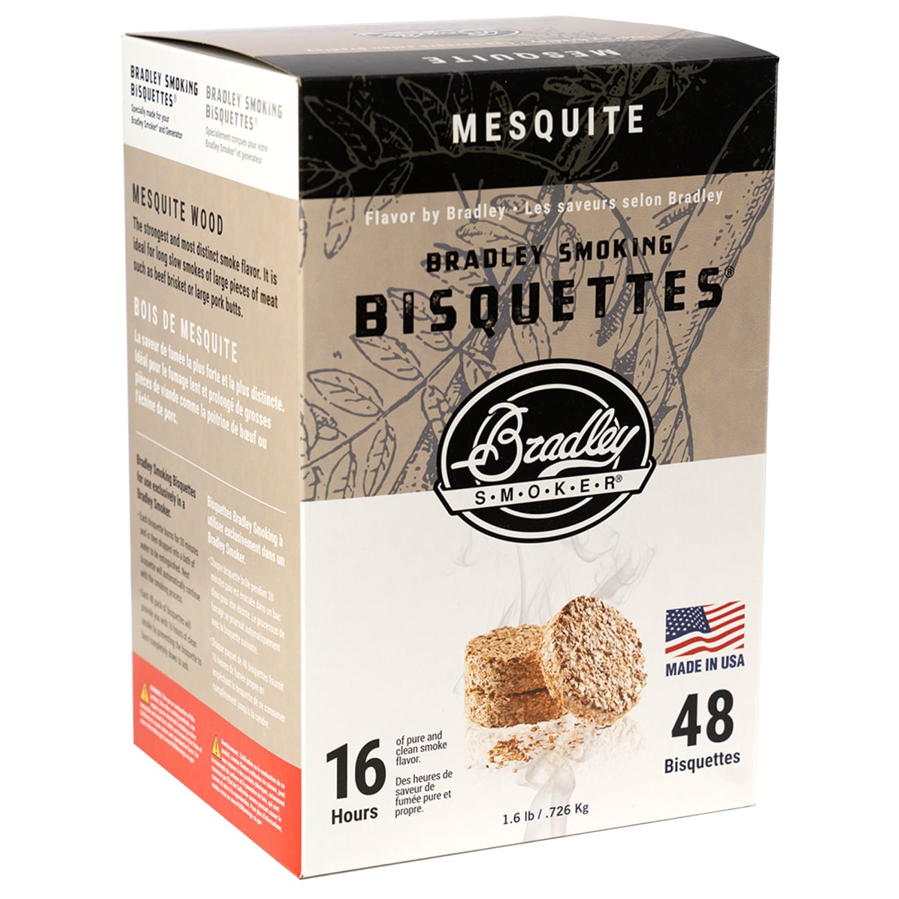 Bradley Smoker Bisquettes Smoking Chips 48 pcs. - Mesquite
