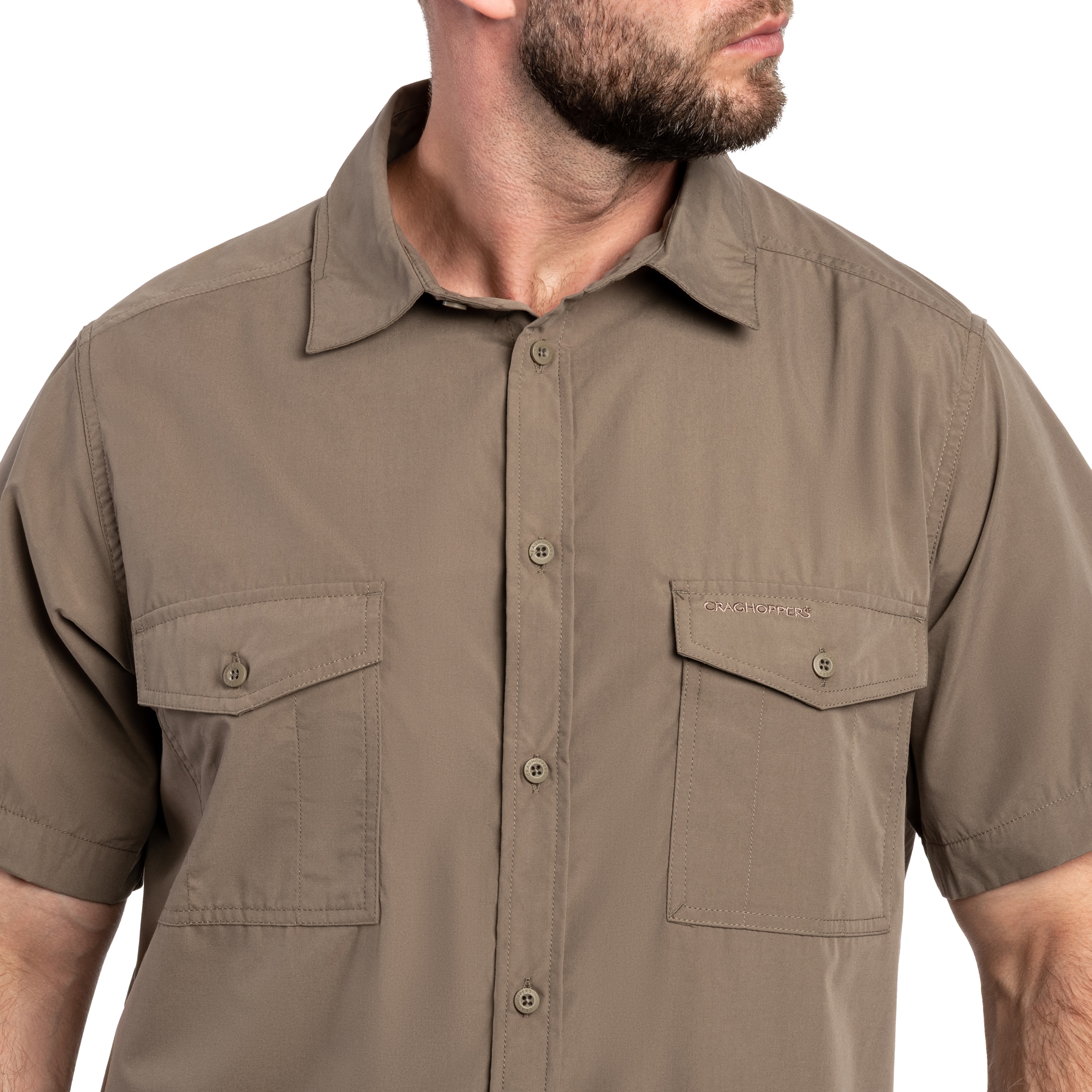 Craghoppers Kiwi II Short Sleeved Shirt - Pebble