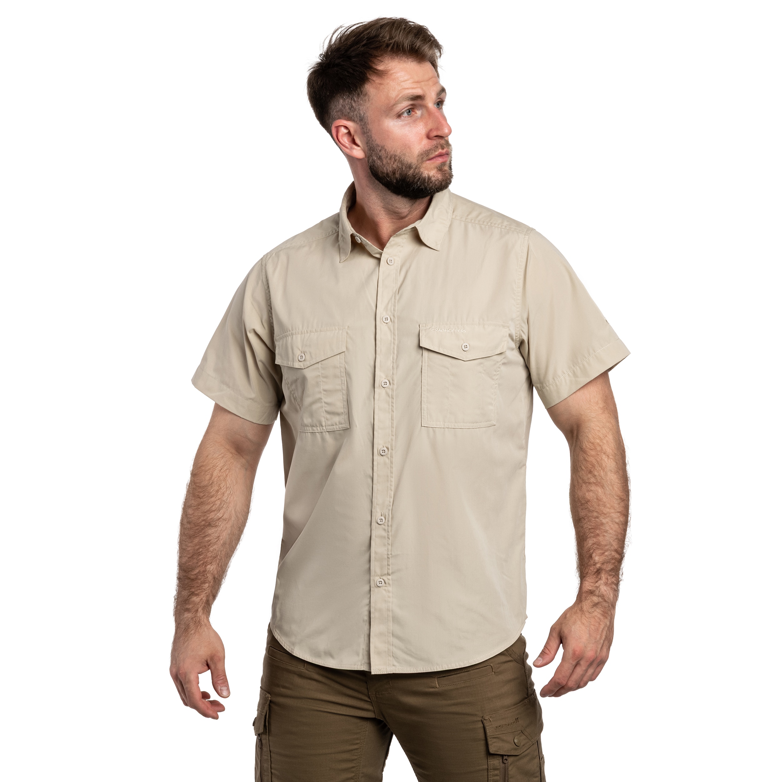 Craghoppers Kiwi II Short Sleeved Shirt - Oatmeal