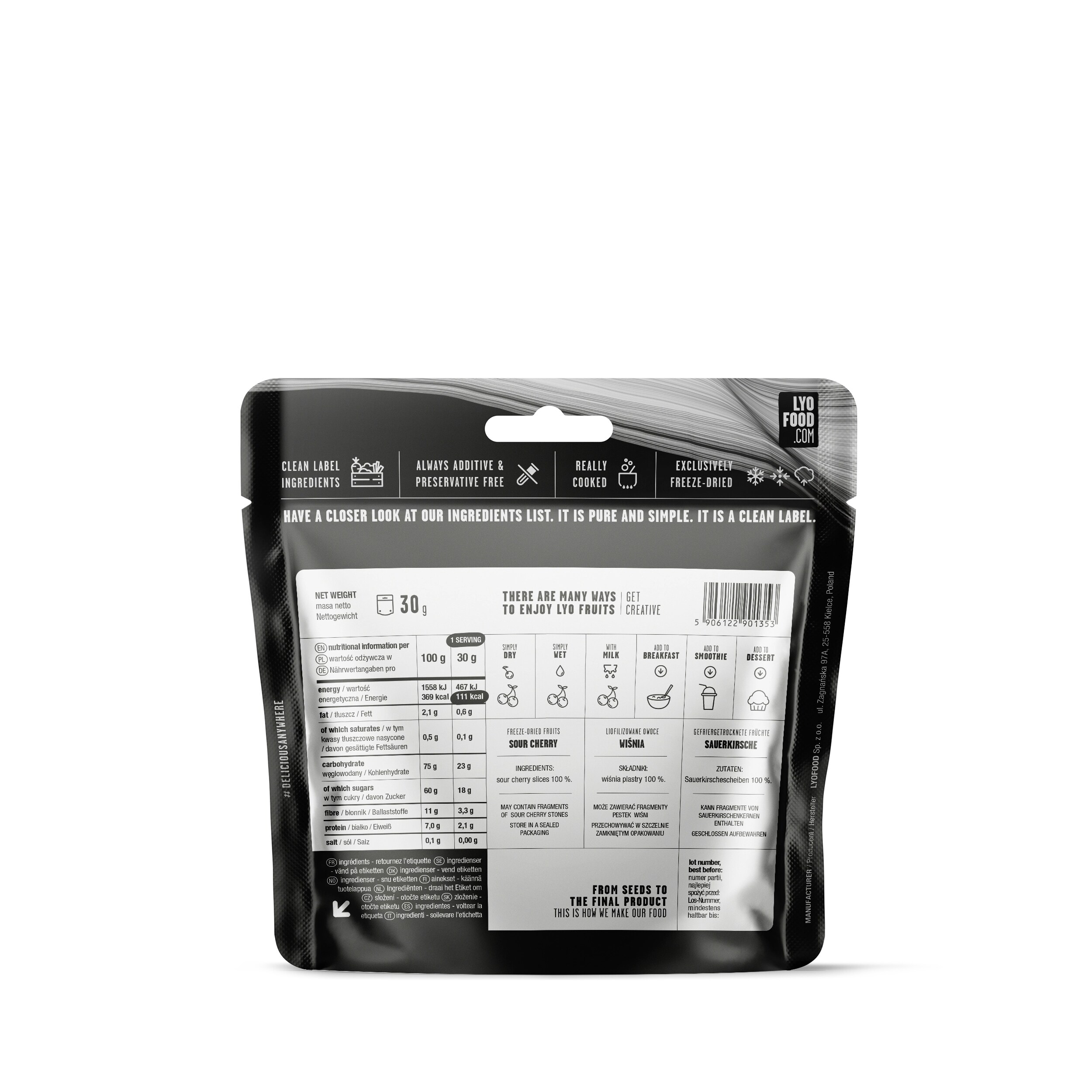 LYOFOOD Freeze-dried food Cherry 30 g/111 kcal - 2 pcs.