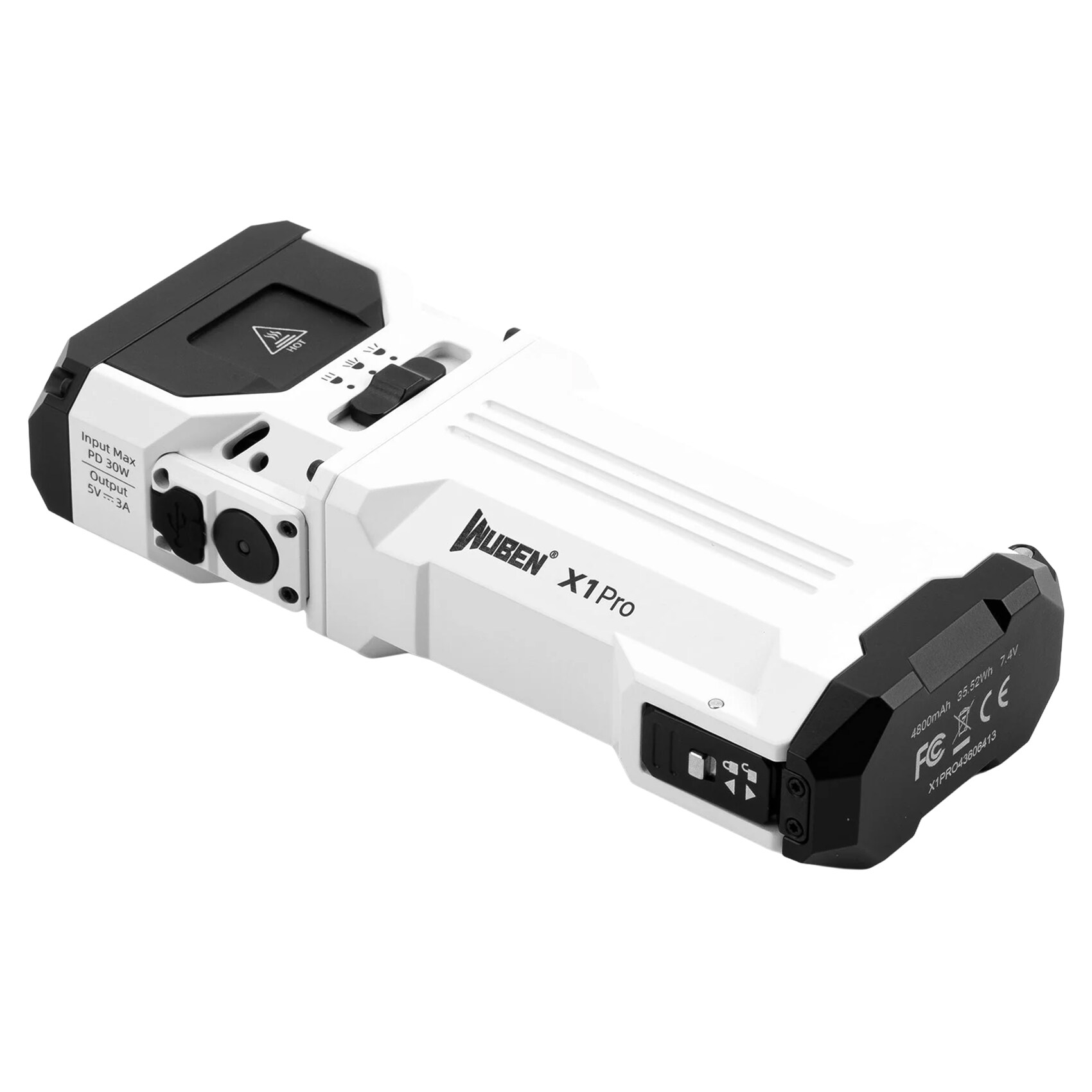 Wuben X1 Pro White Flashlight with Power Bank Function 12300 Lumens