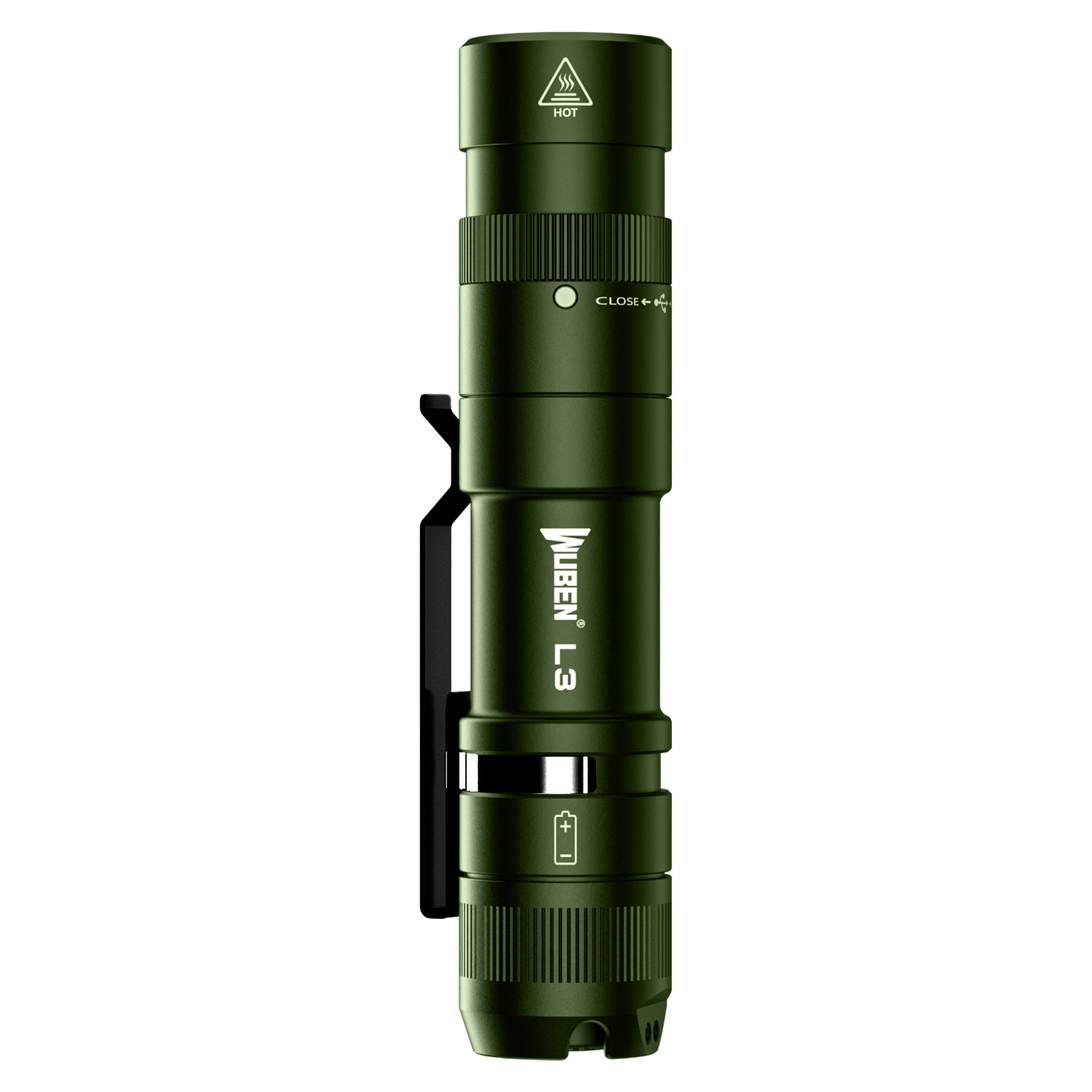 Wuben L3 Black Flashlight with powerbank function Army Green - 3000 lumens