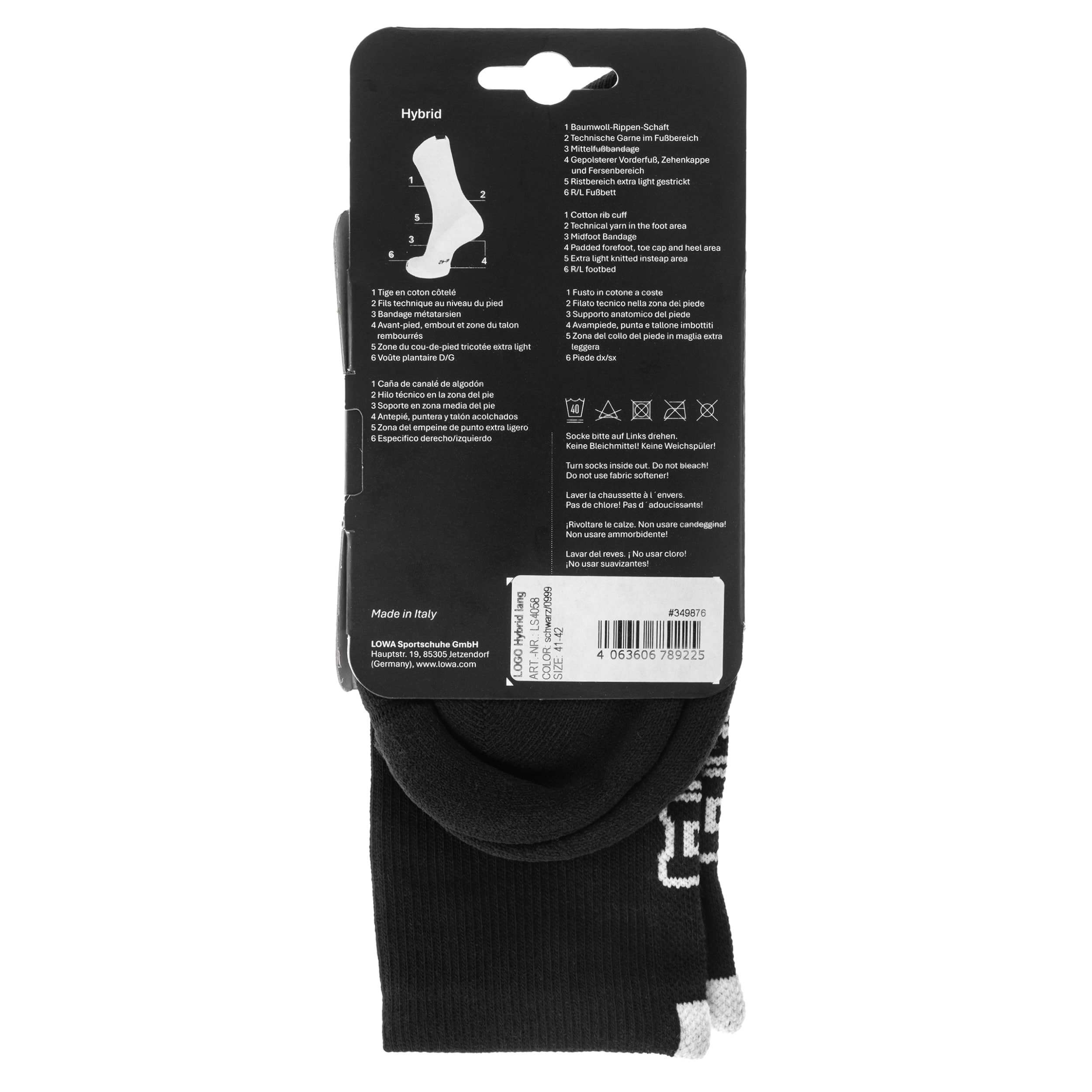 Lowa Logo Hybrid Socks - Black