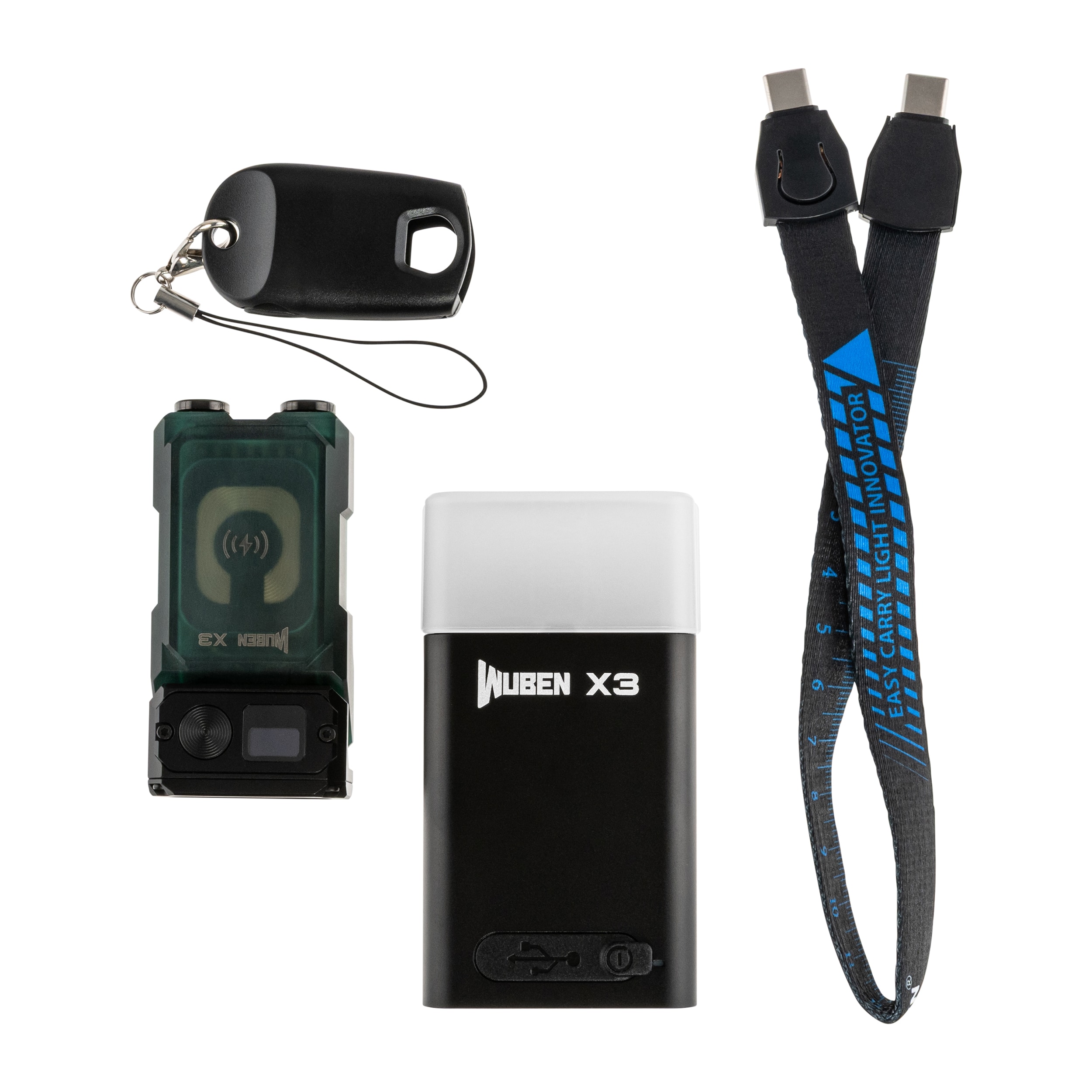 Wuben X3 Pro Flashlight Green + Aluminum Charging Box - 700 lumens