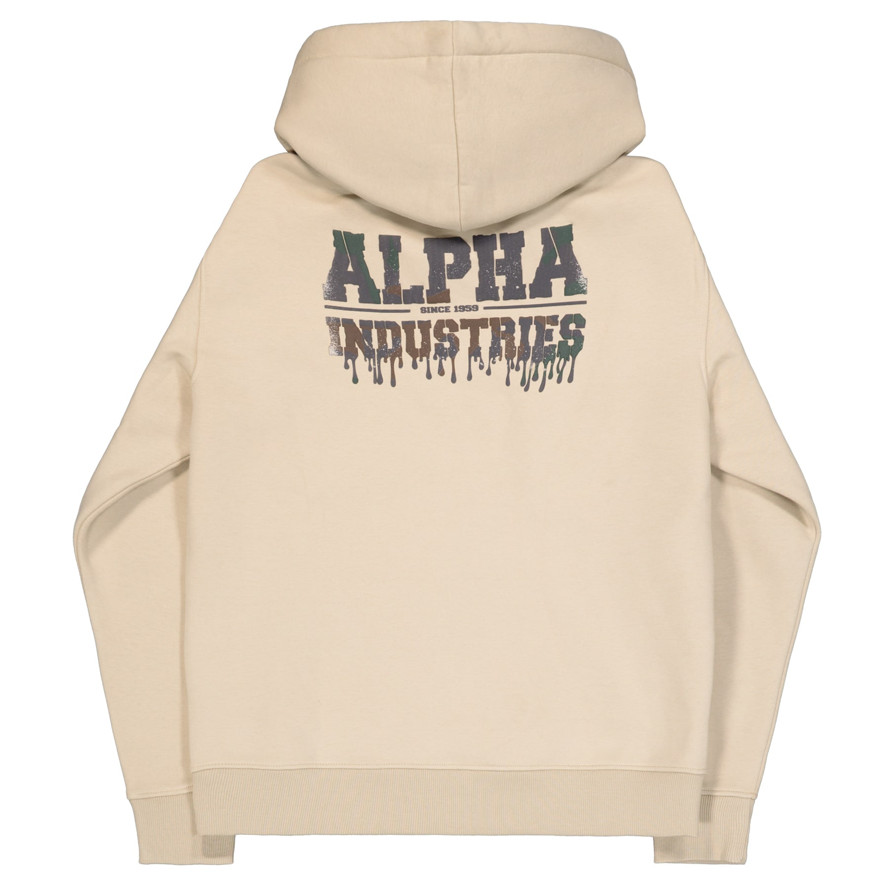 Alpha Industries Dripping Camo Print Sweatshirt - Organic Beige