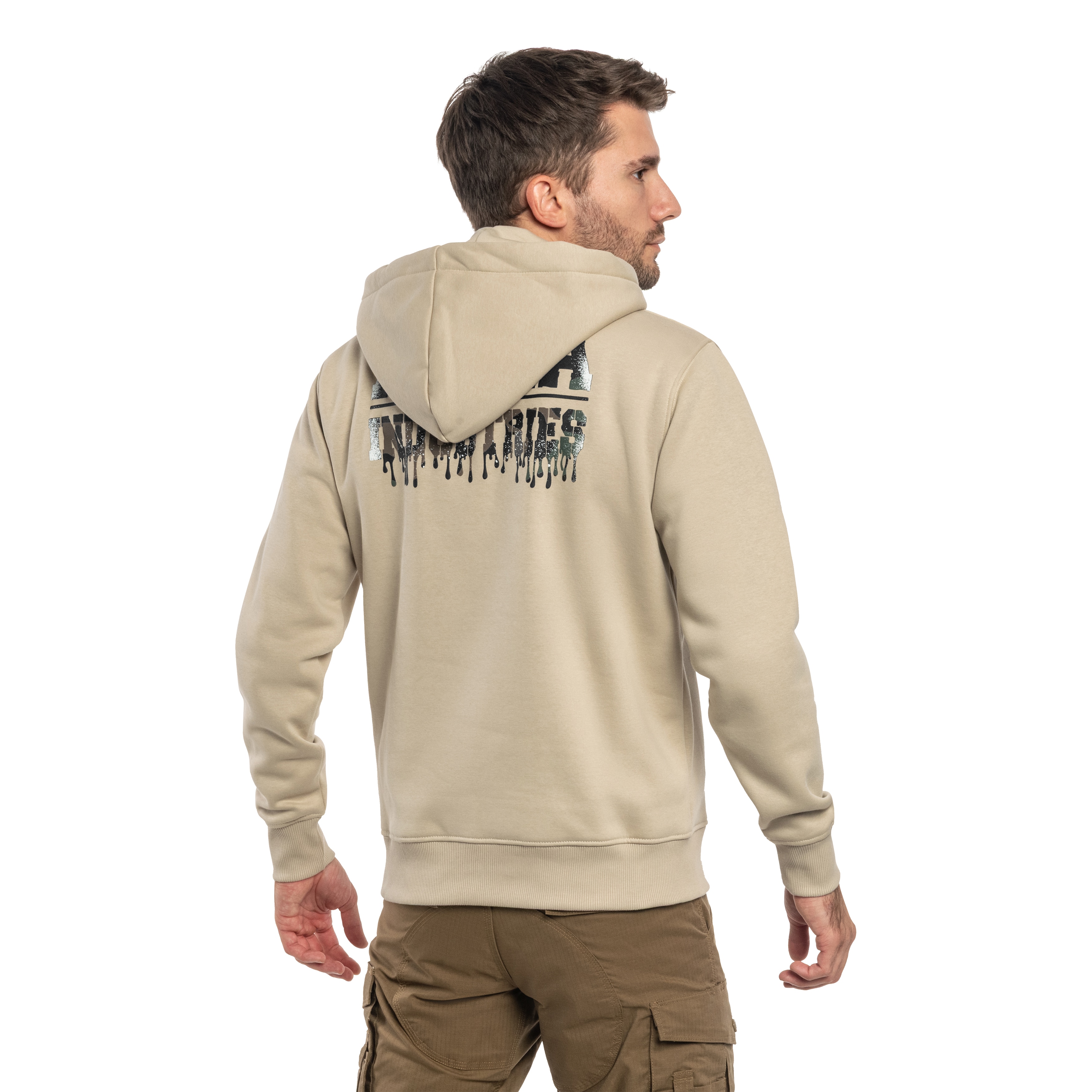 Alpha Industries Dripping Camo Print Sweatshirt - Organic Beige