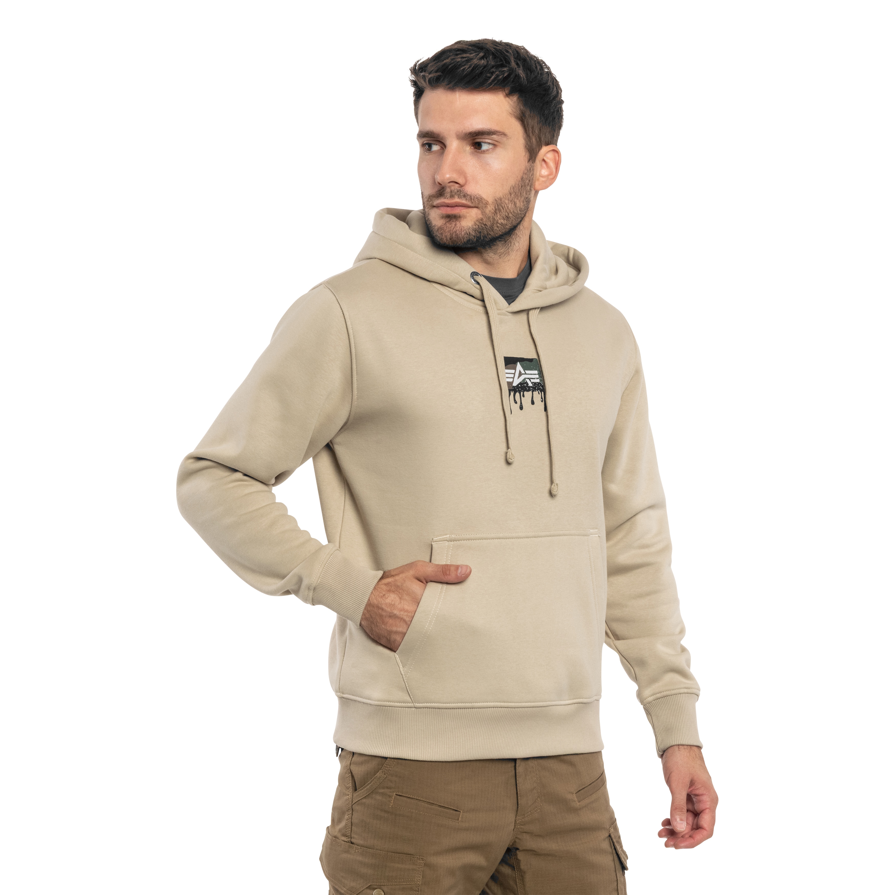 Alpha Industries Dripping Camo Print Sweatshirt - Organic Beige
