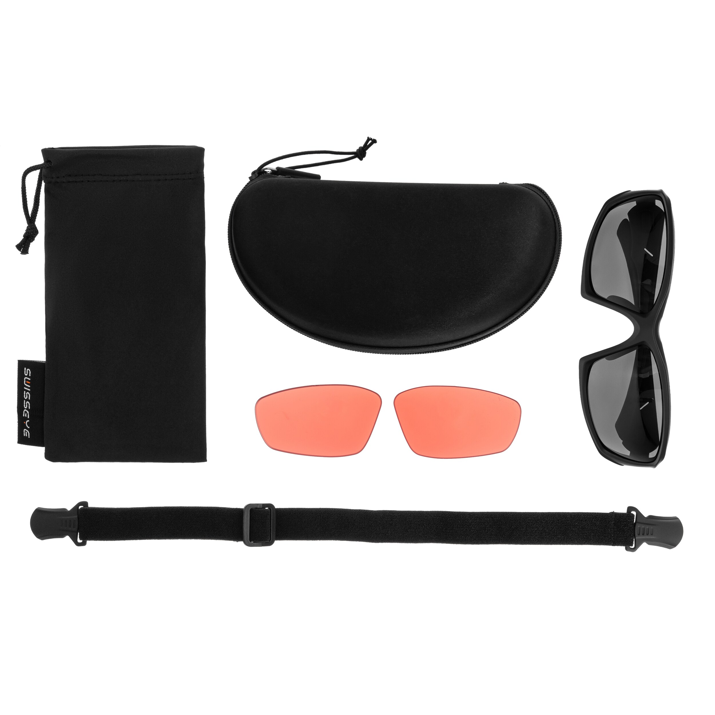 Swiss Eye WolfV620 Tactical Glasses - Smoke/Vermilion/Black